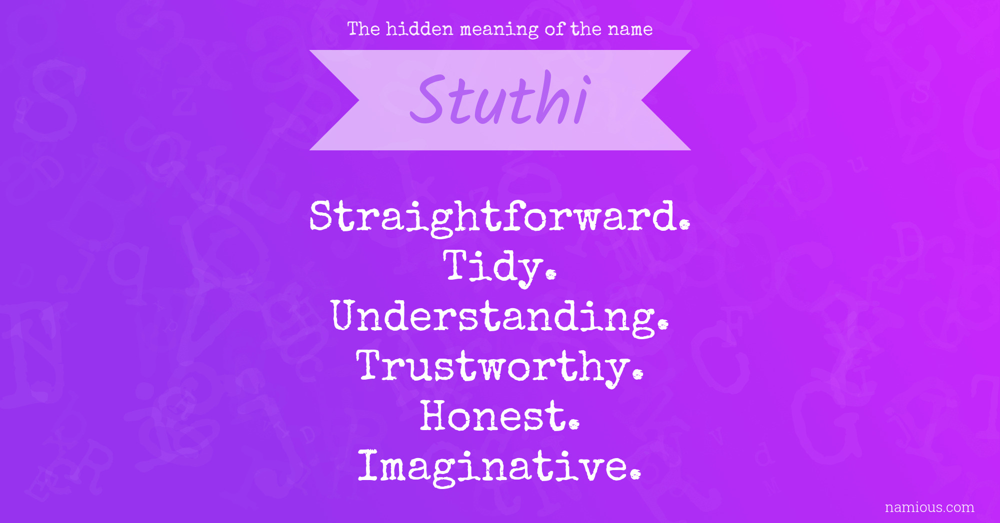 The hidden meaning of the name Stuthi