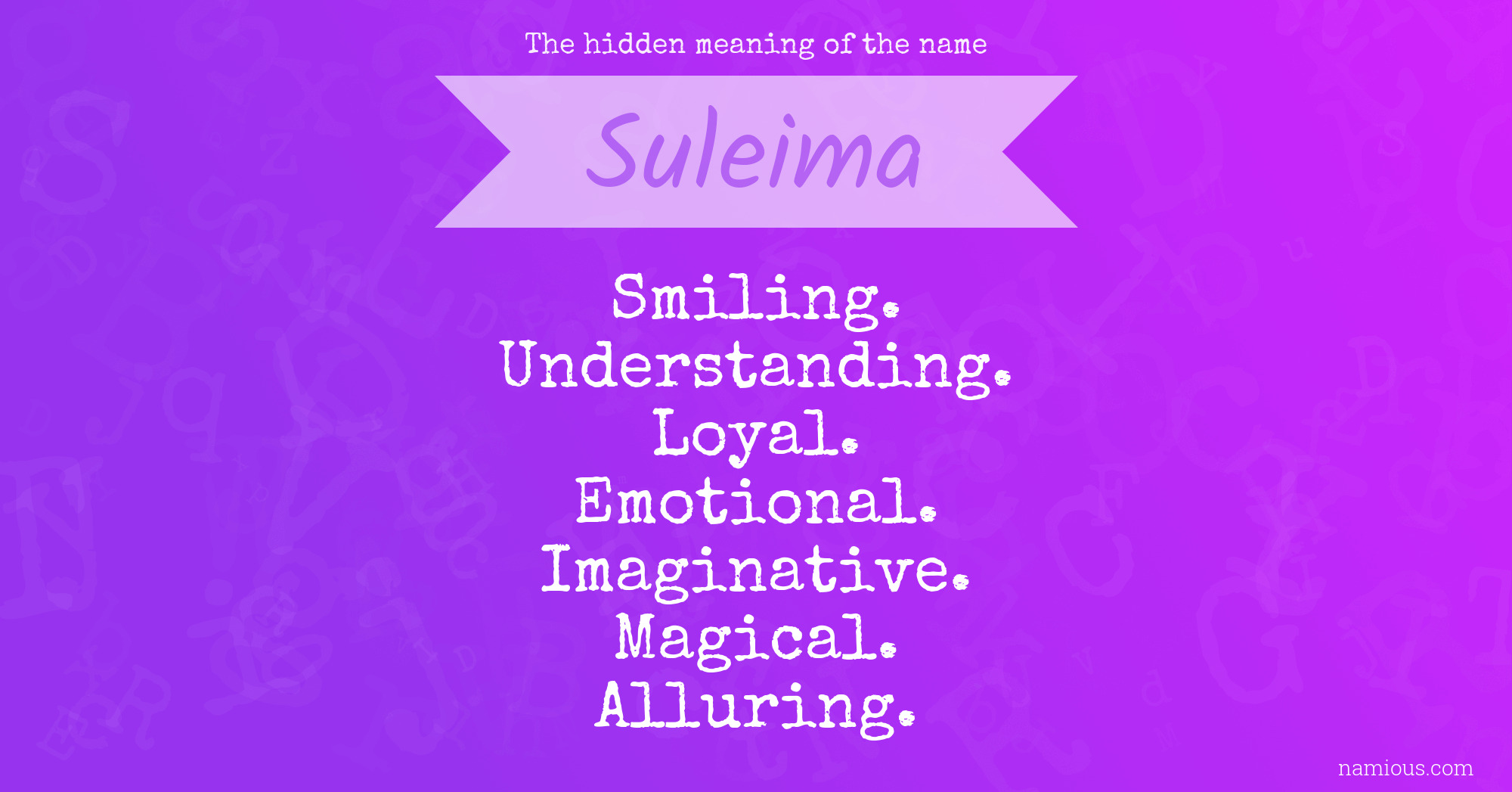 The hidden meaning of the name Suleima