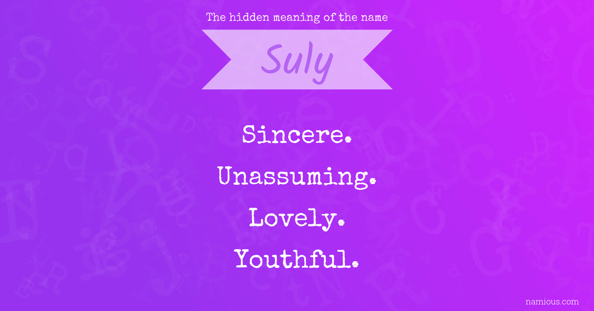 The hidden meaning of the name Suly