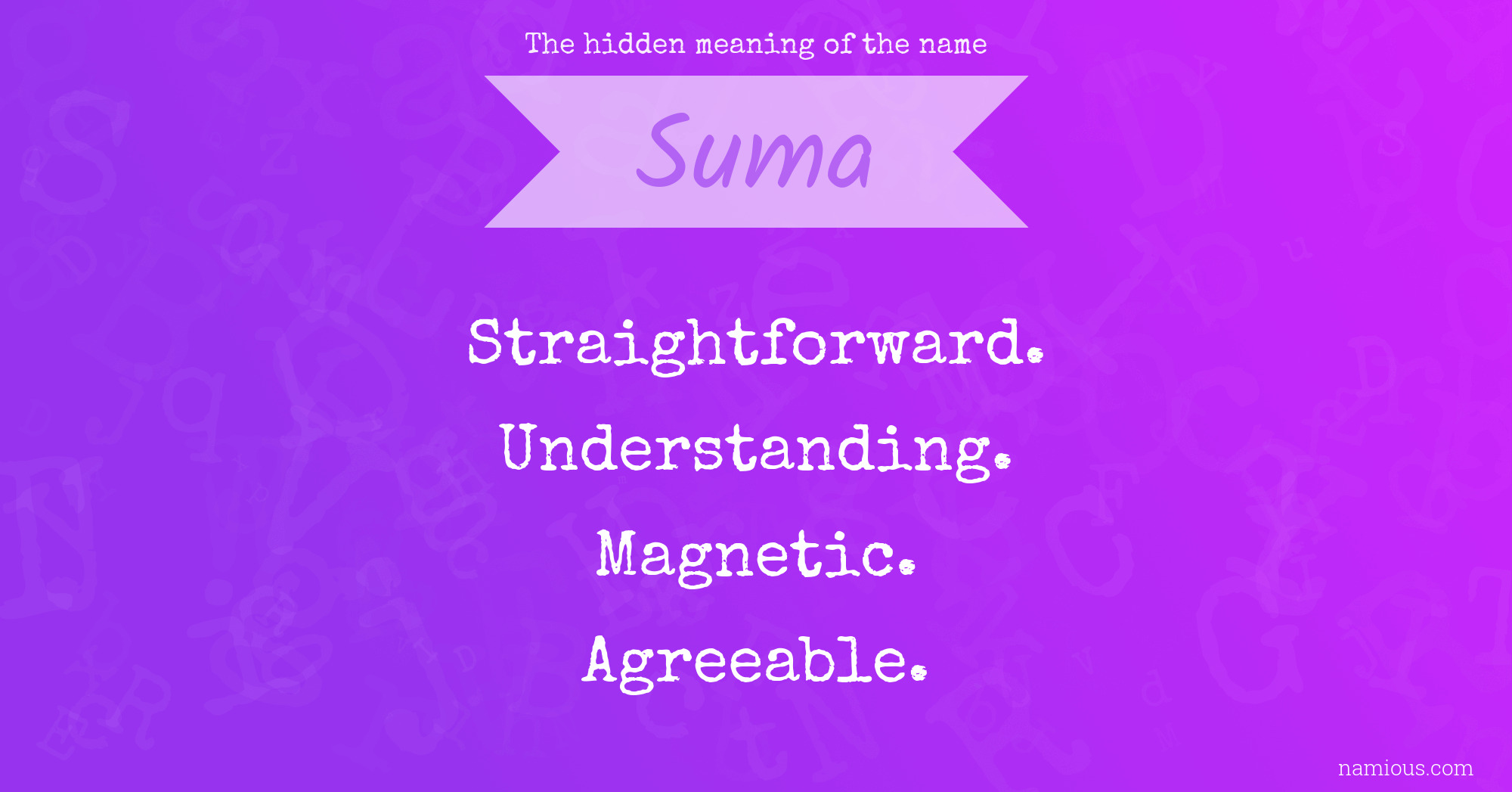 The hidden meaning of the name Suma