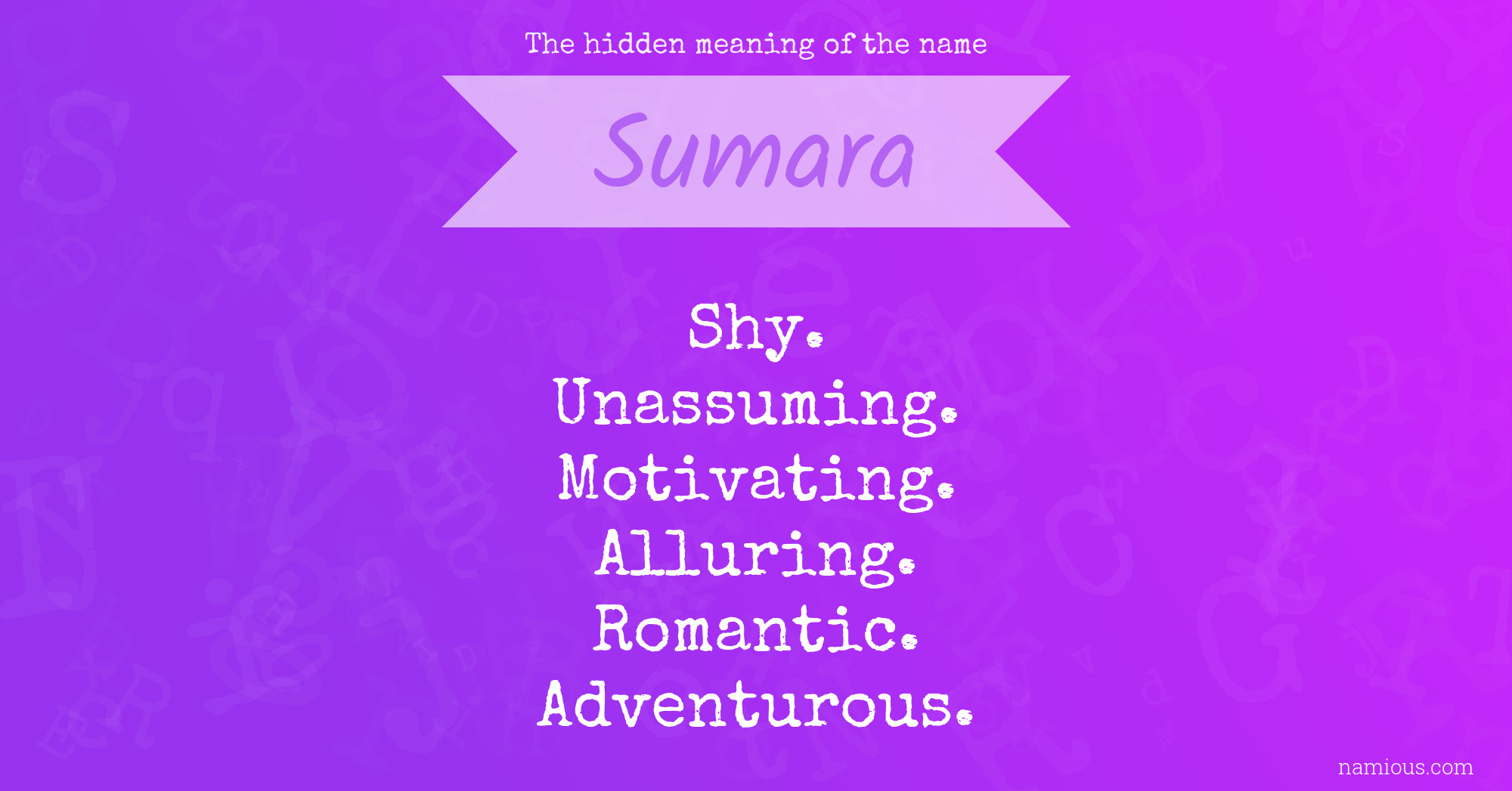 The hidden meaning of the name Sumara