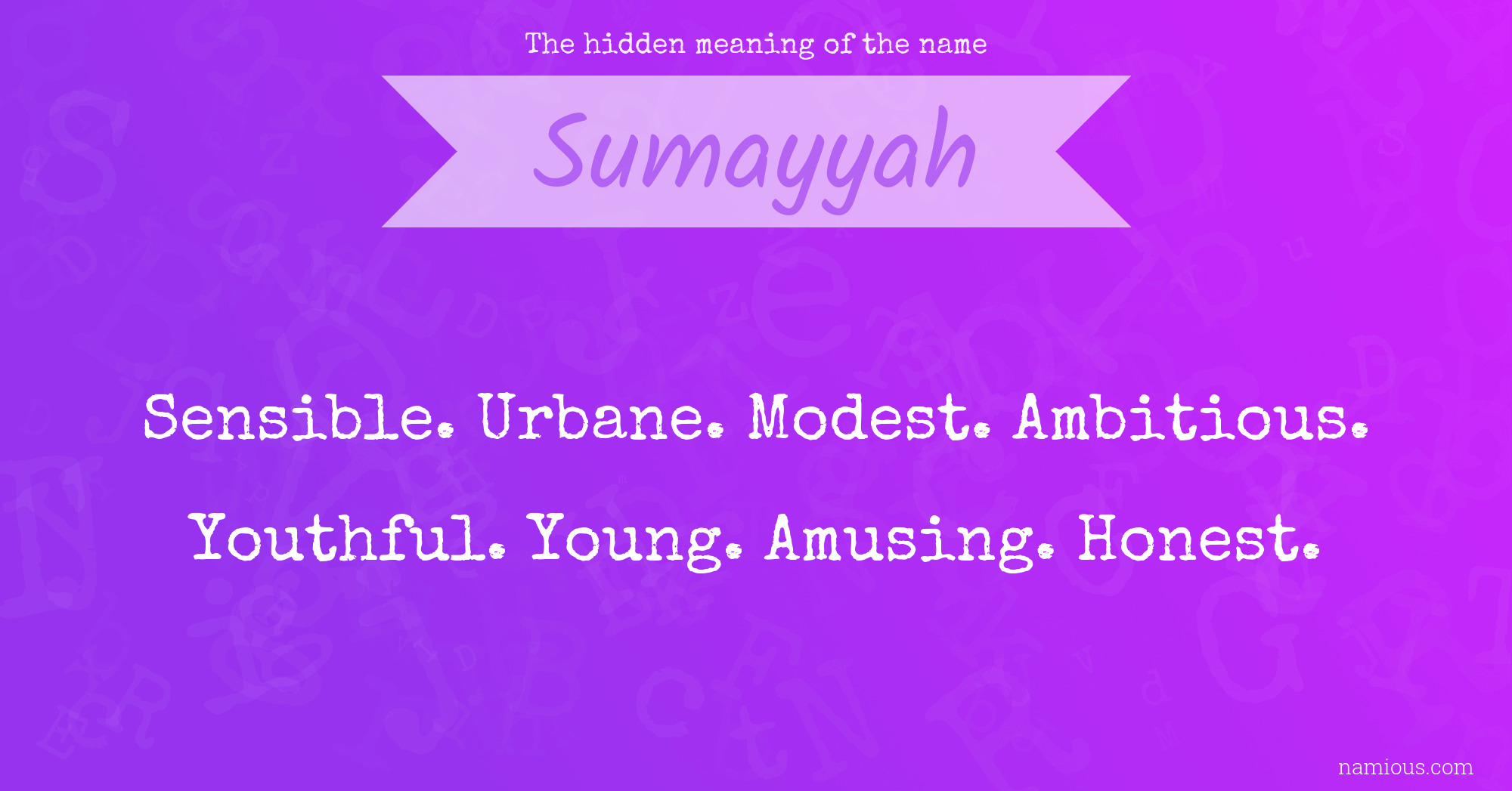 The hidden meaning of the name Sumayyah