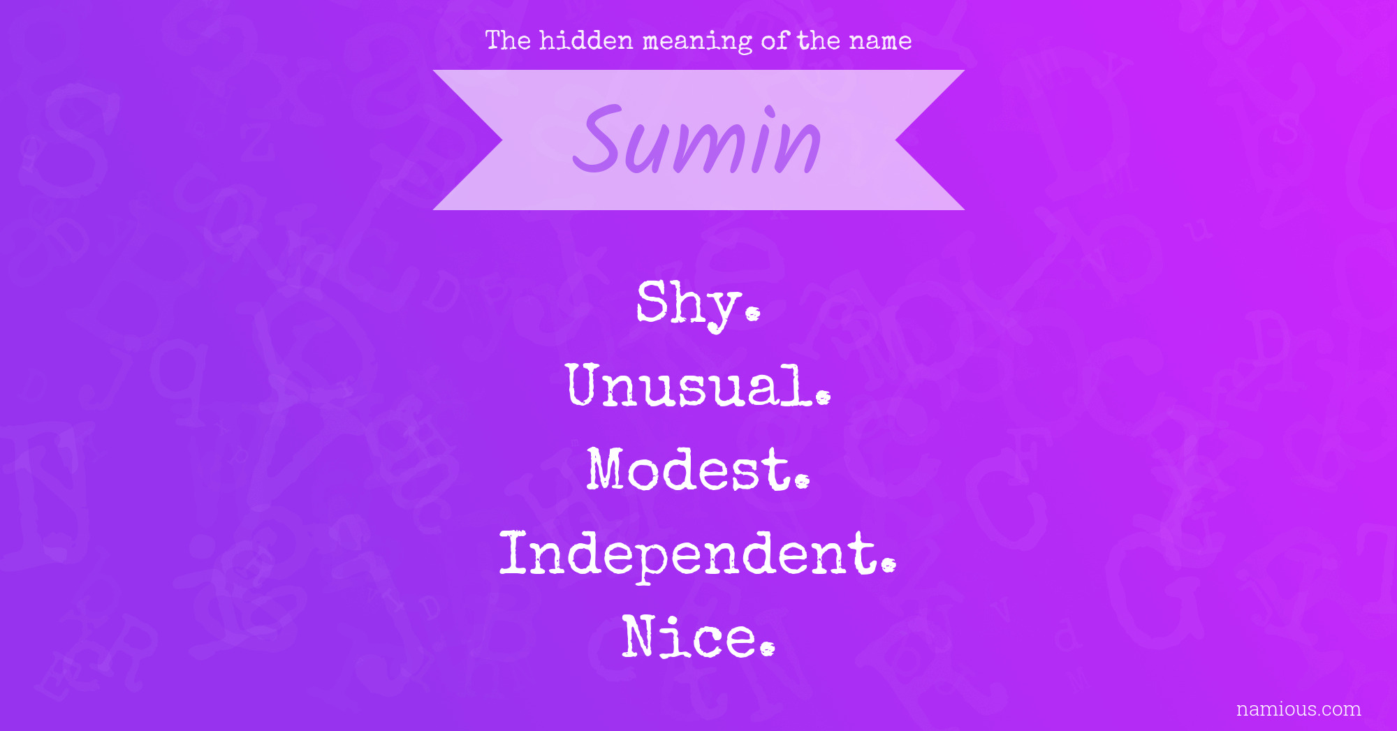 The hidden meaning of the name Sumin