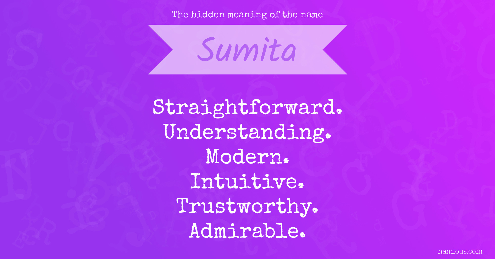 The hidden meaning of the name Sumita