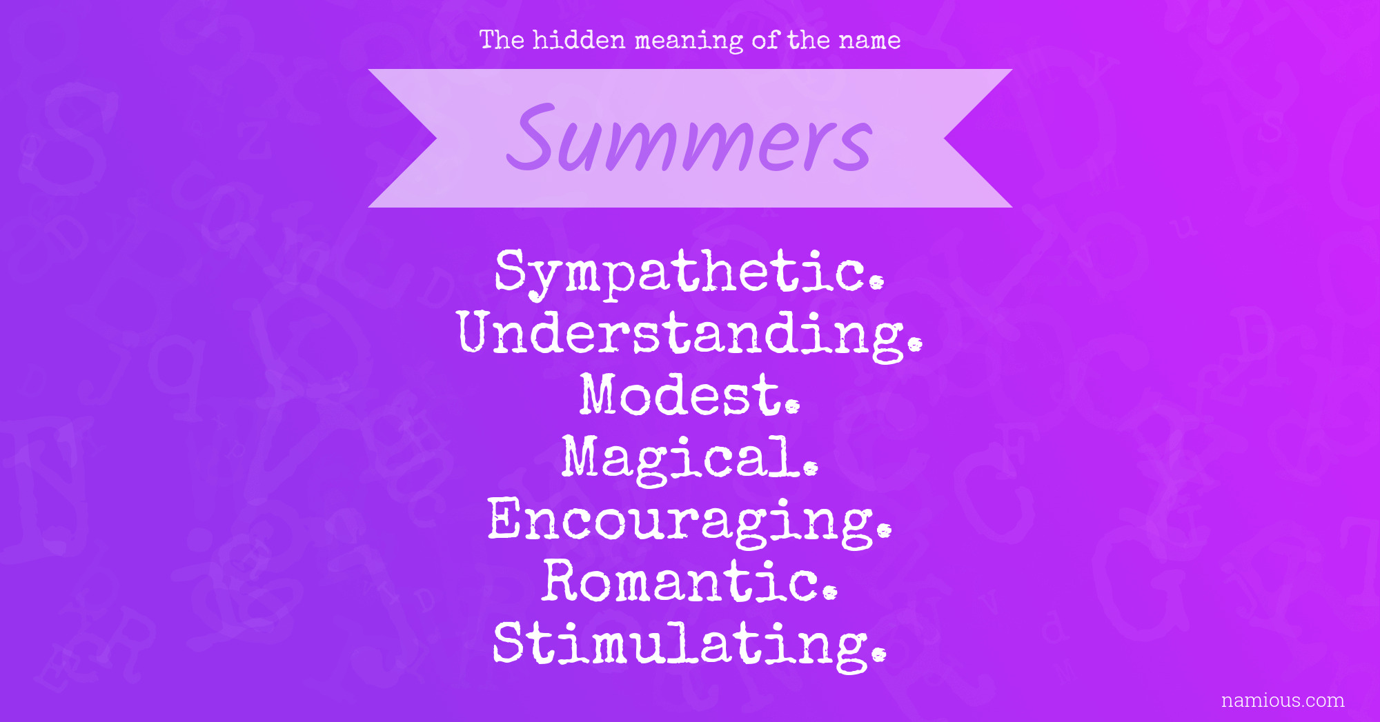 The hidden meaning of the name Summers