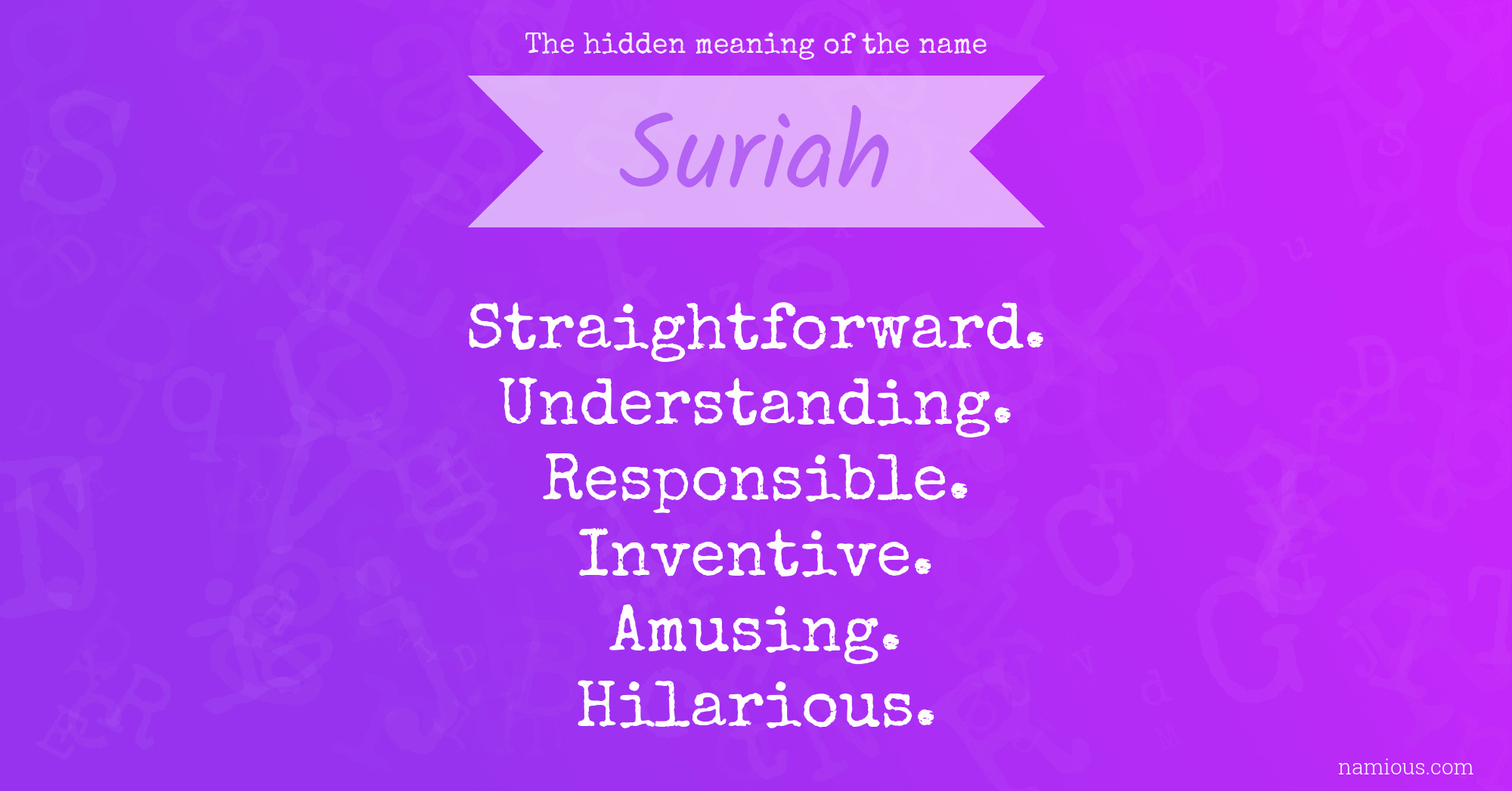 The hidden meaning of the name Suriah