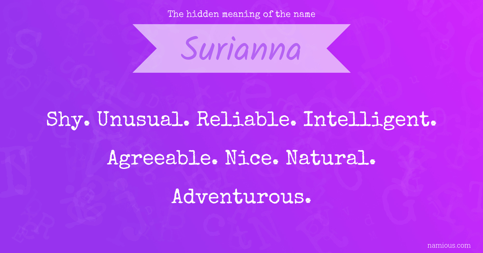 The hidden meaning of the name Surianna