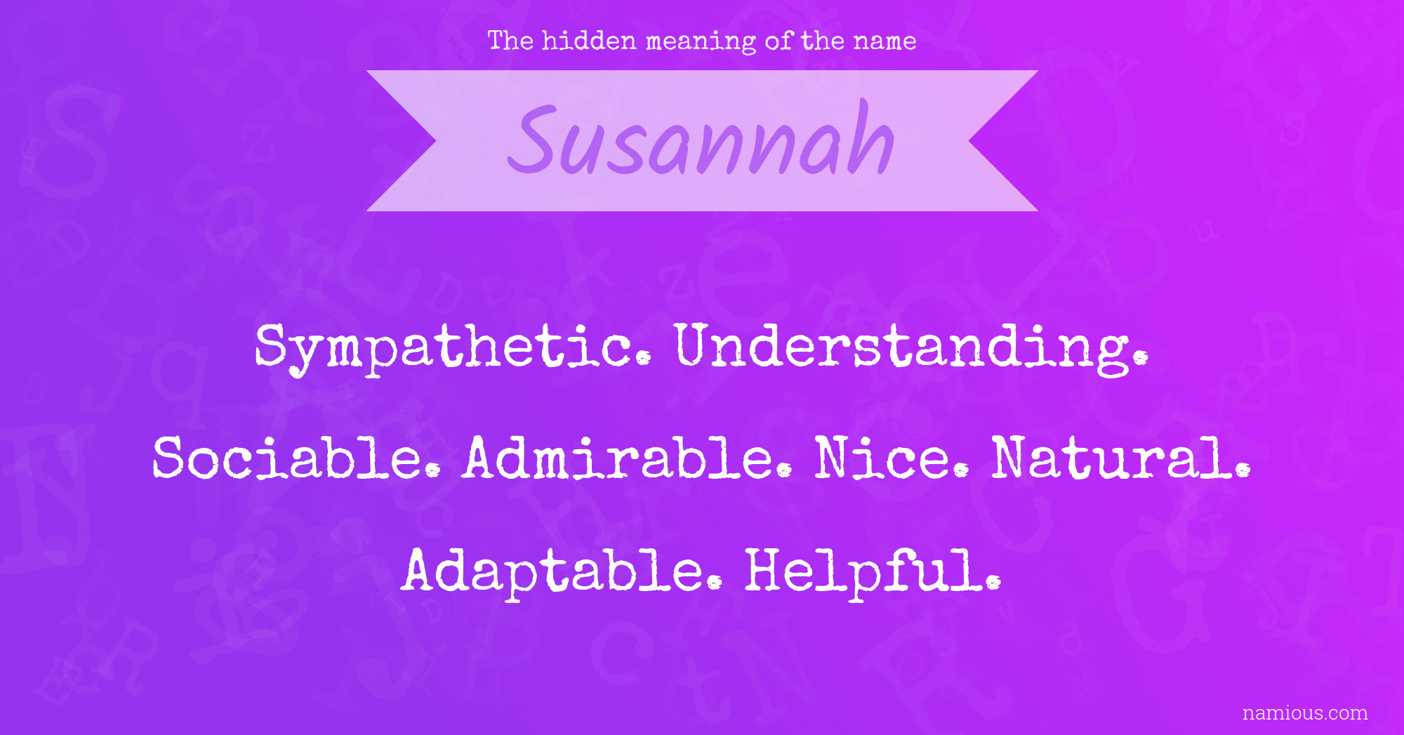 The hidden meaning of the name Susannah