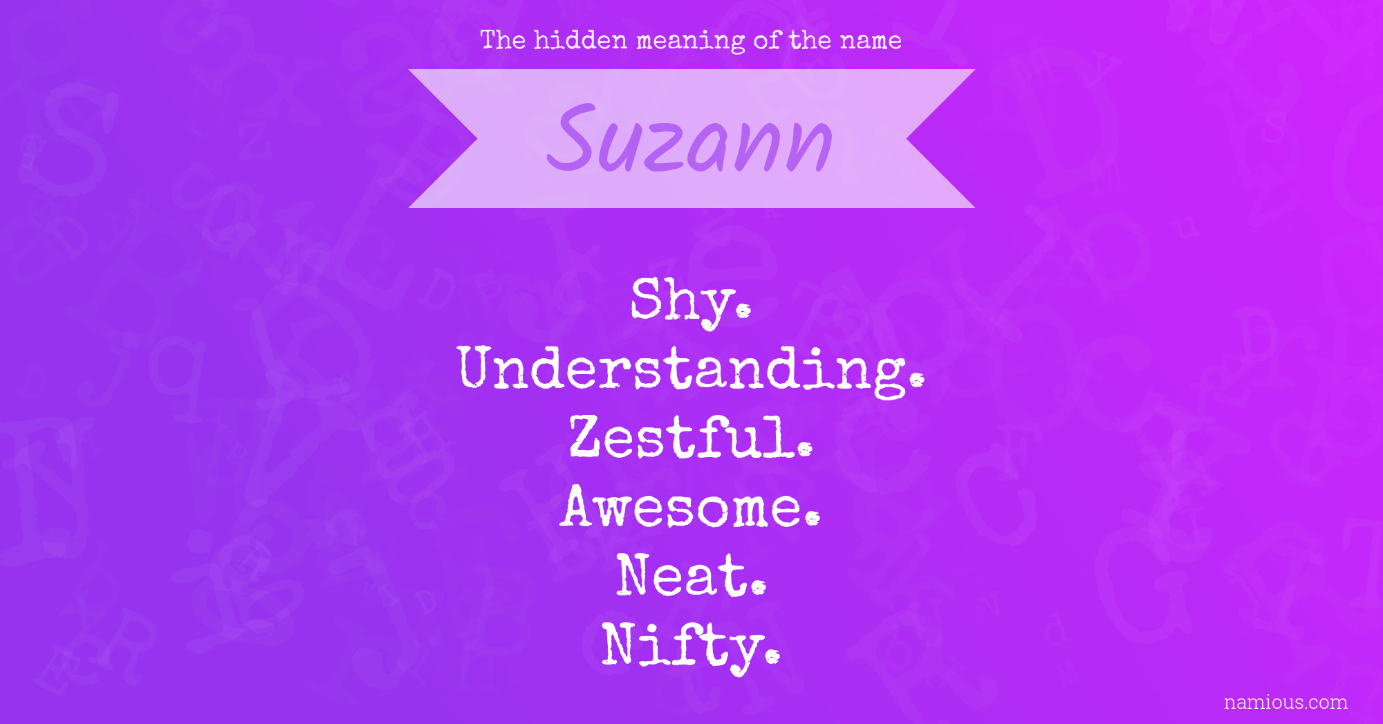 The hidden meaning of the name Suzann