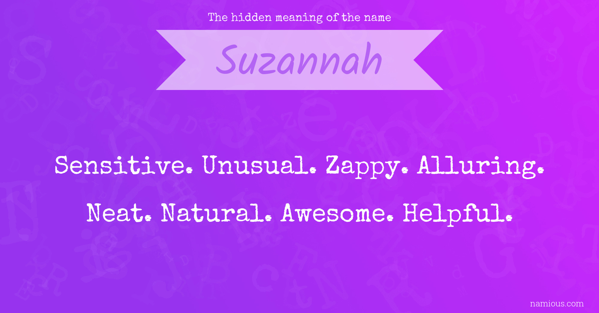 The hidden meaning of the name Suzannah