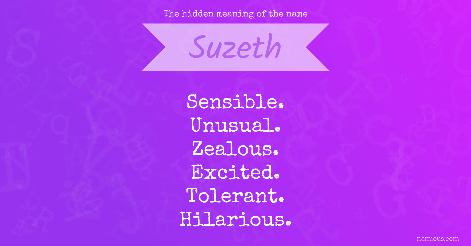 The hidden meaning of the name Suzeth