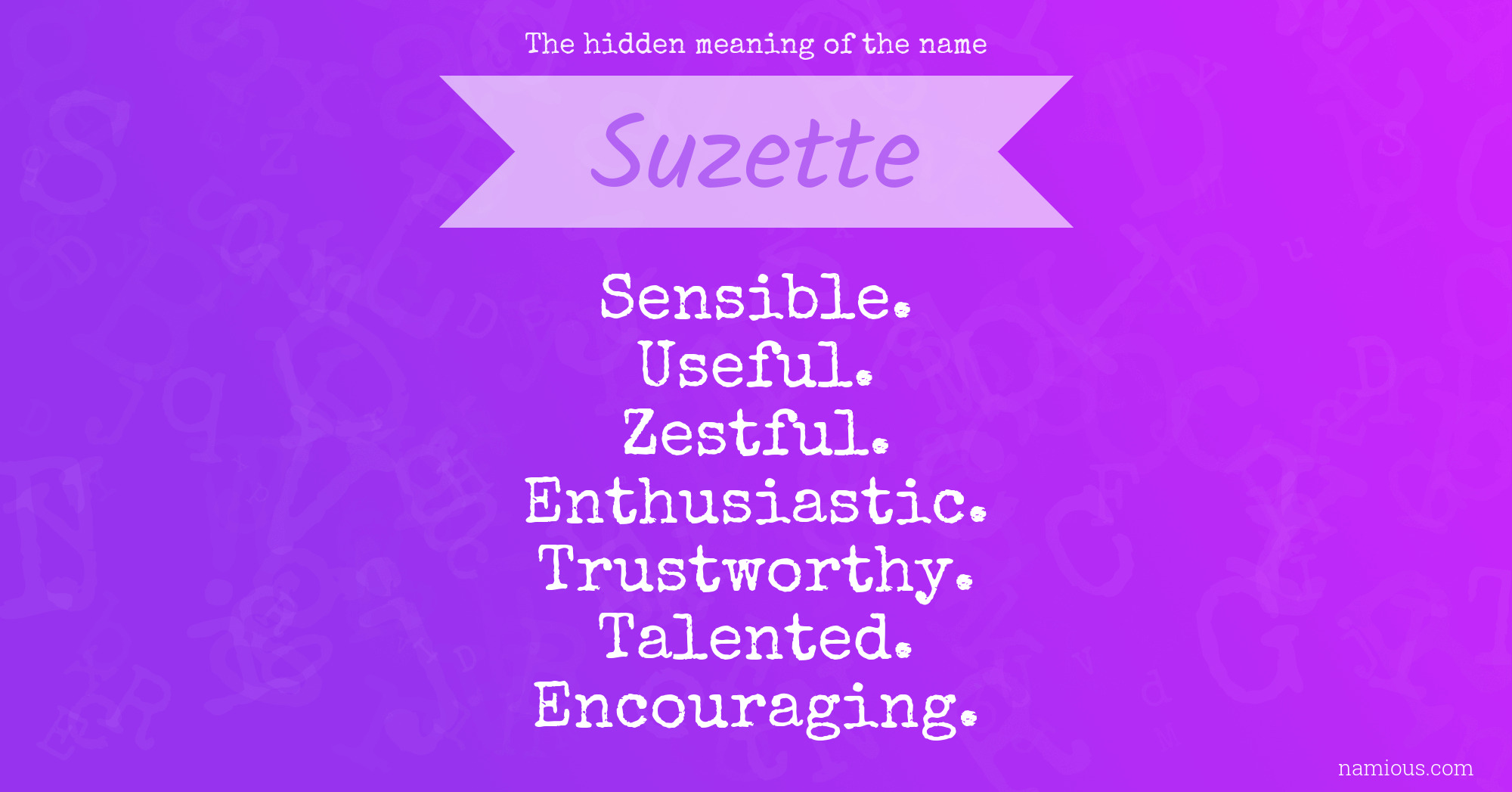 The hidden meaning of the name Suzette