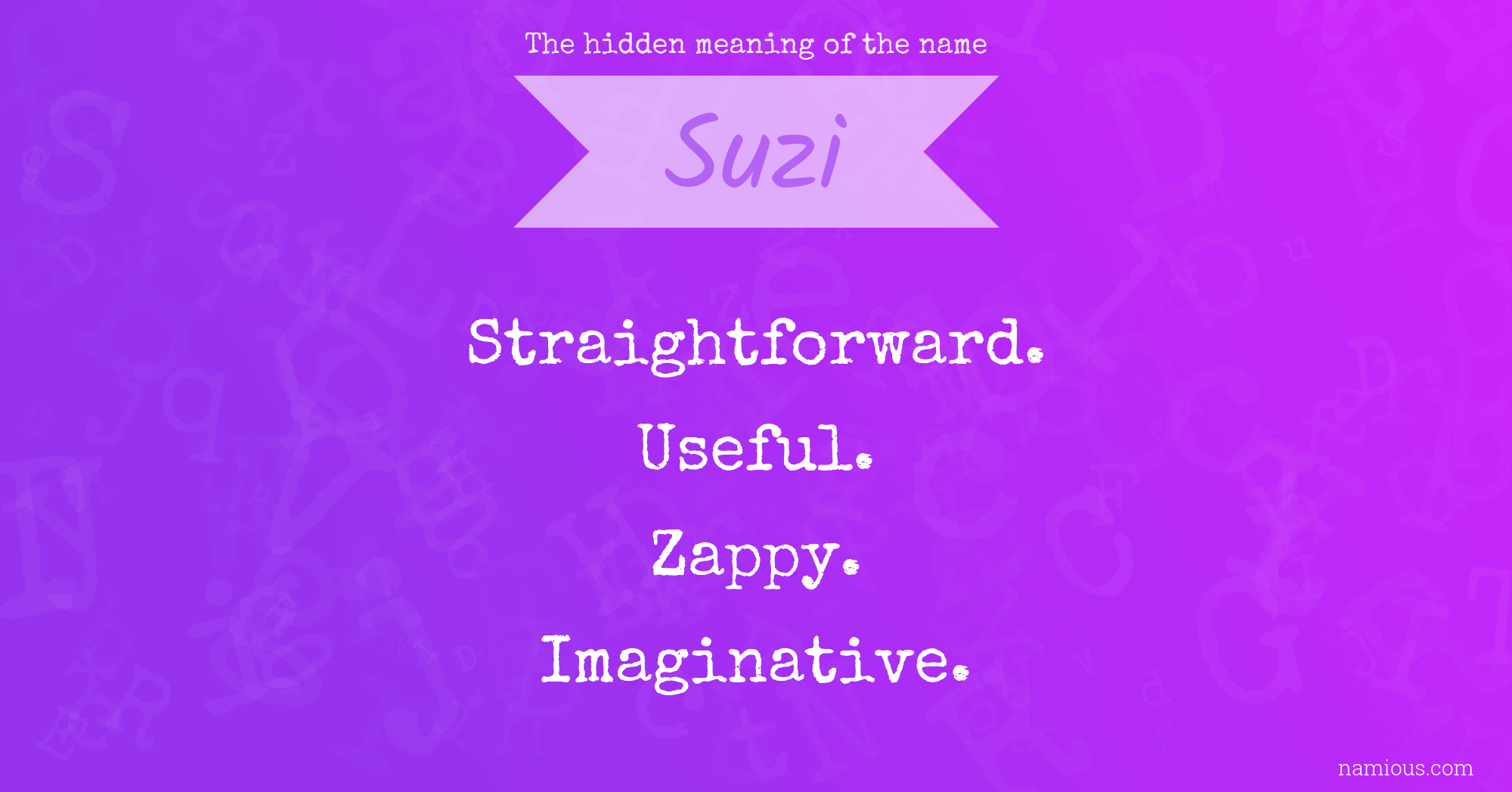 The hidden meaning of the name Suzi