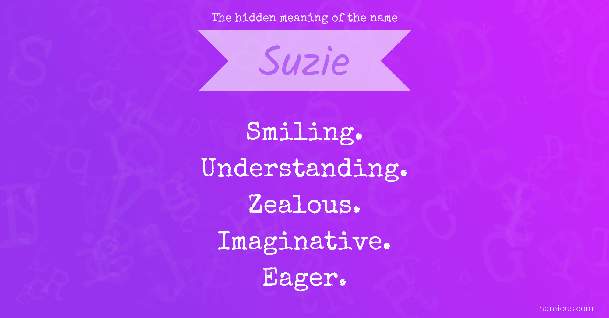 The hidden meaning of the name Suzie