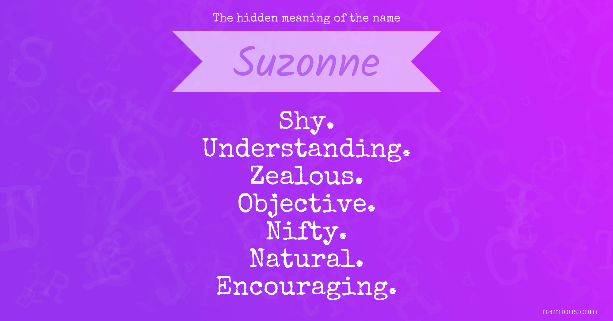 The hidden meaning of the name Suzonne