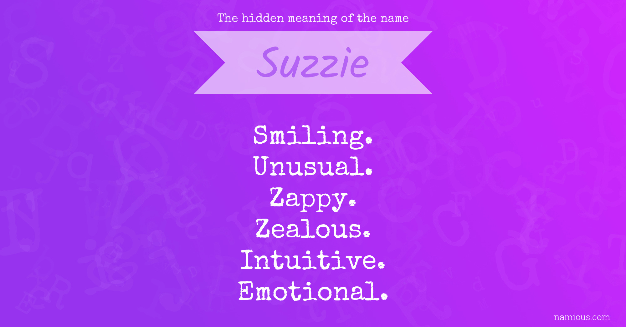 The hidden meaning of the name Suzzie