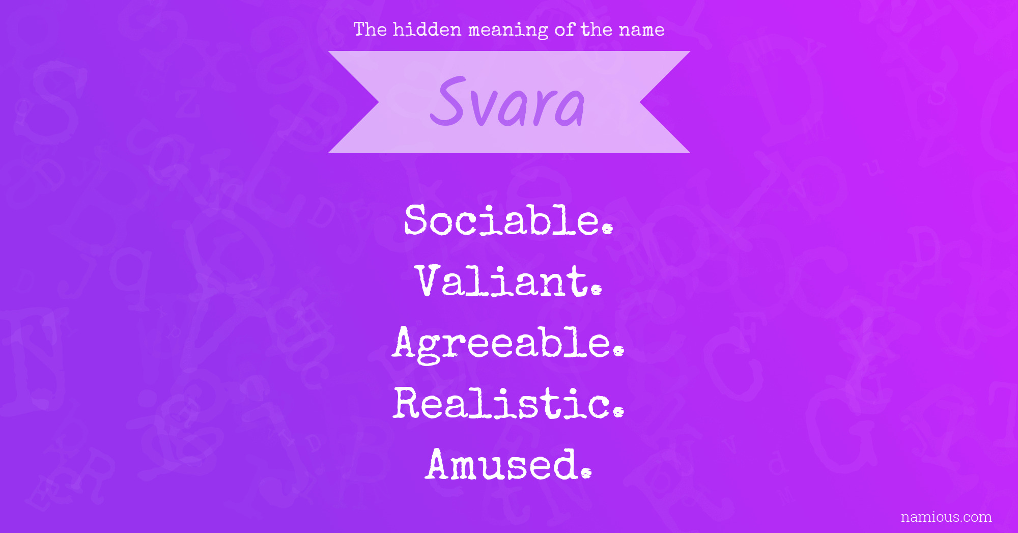 The hidden meaning of the name Svara