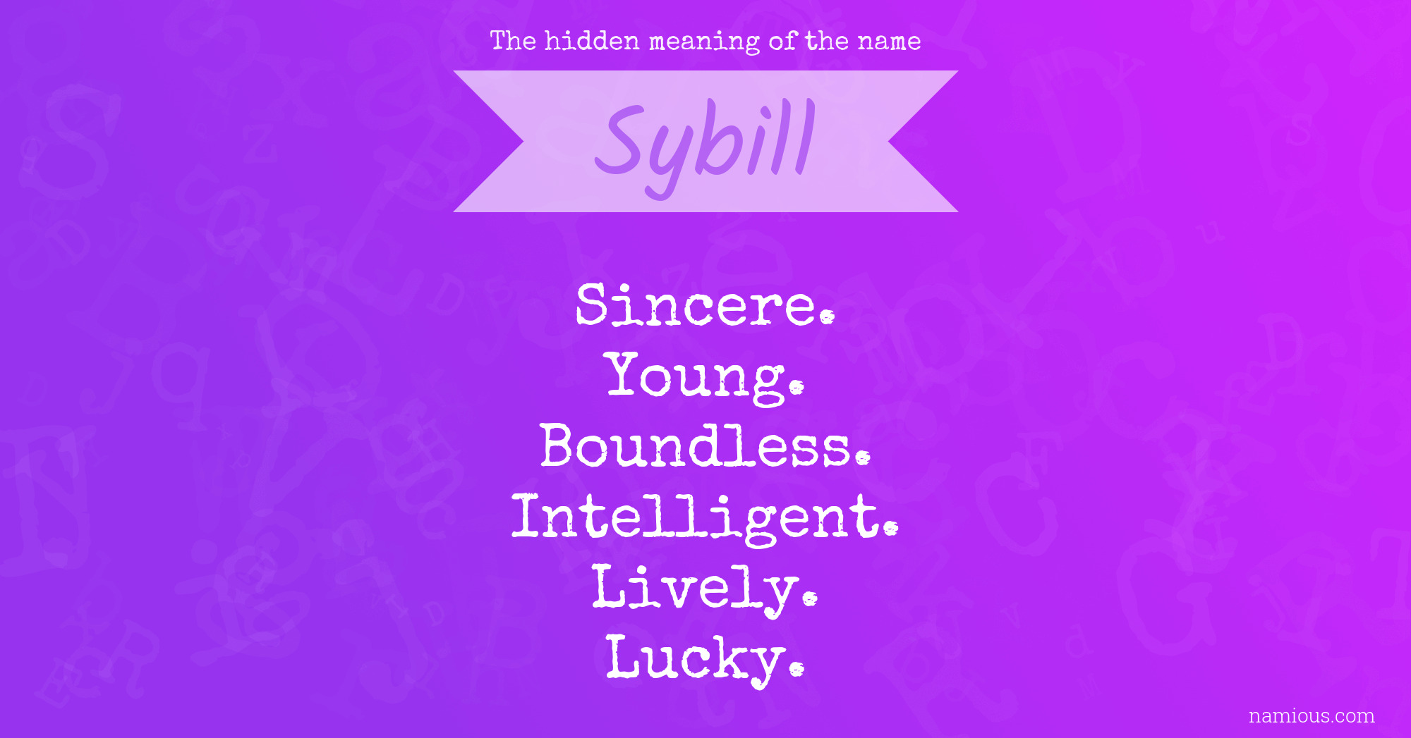 The hidden meaning of the name Sybill