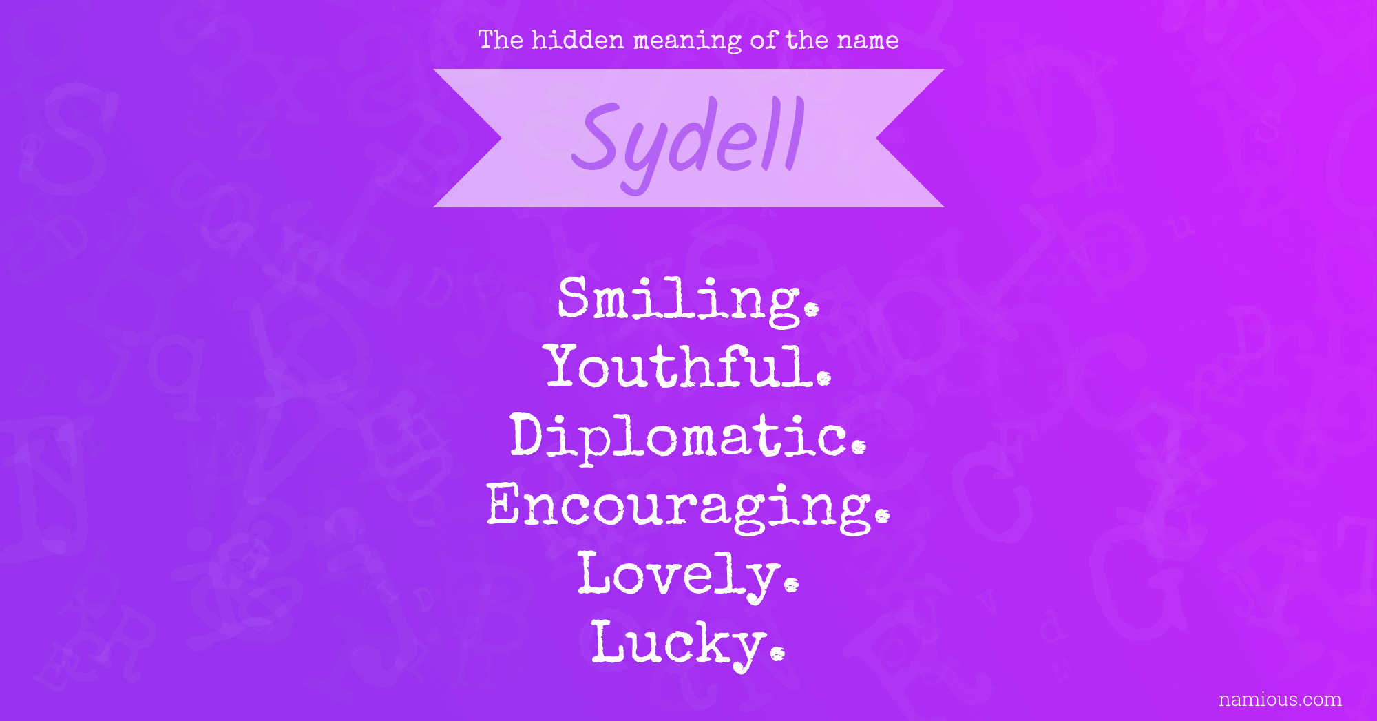 The hidden meaning of the name Sydell