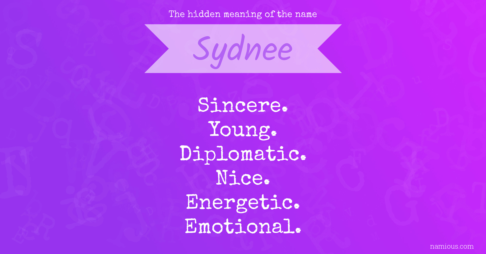 The hidden meaning of the name Sydnee