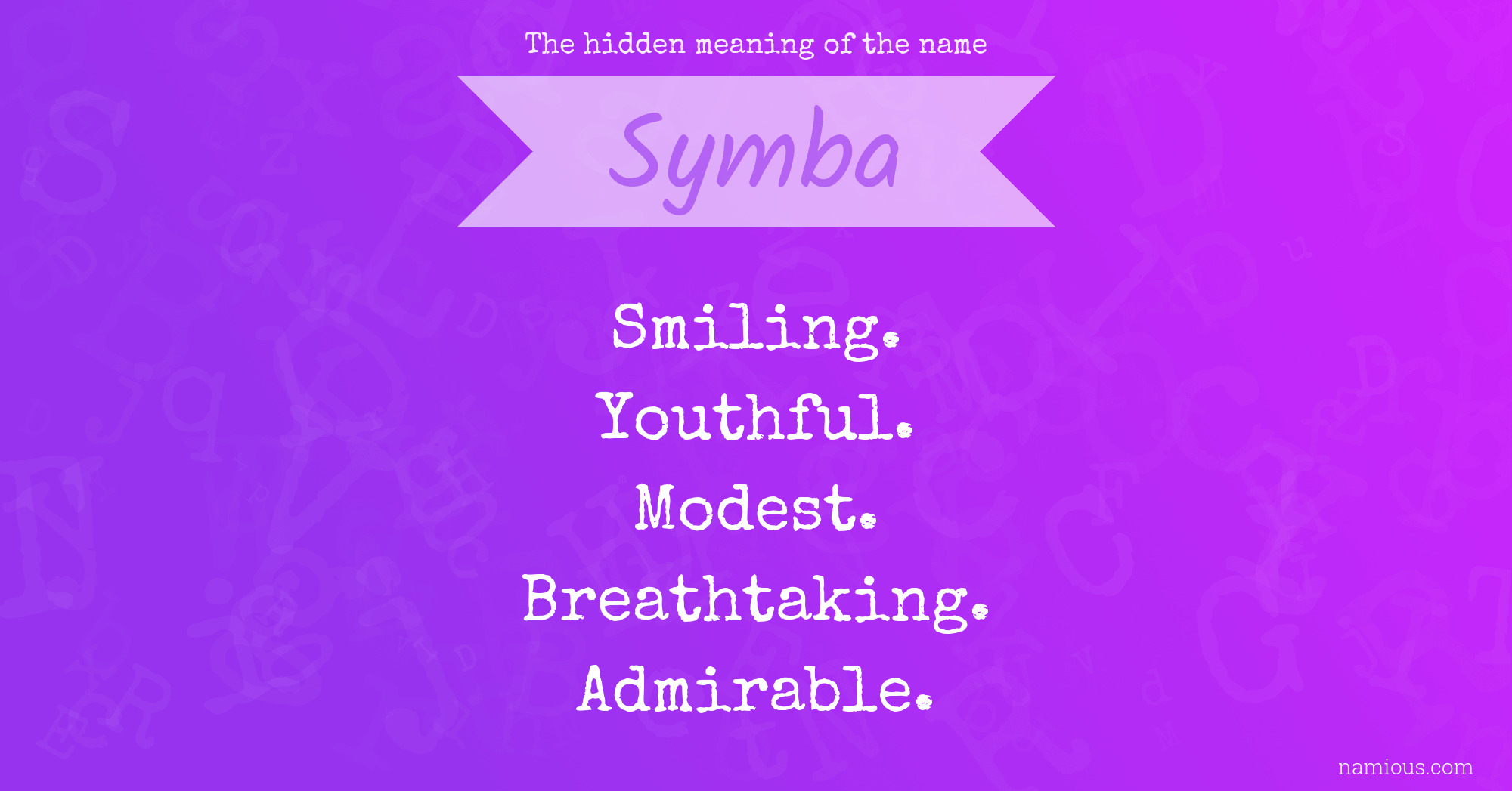 The hidden meaning of the name Symba