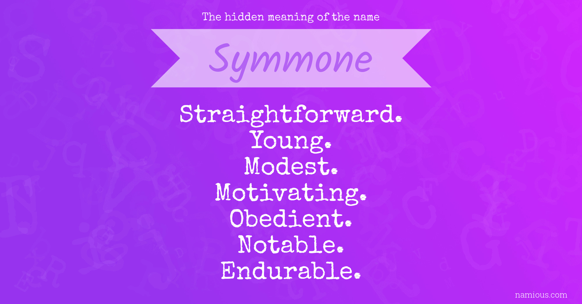 The hidden meaning of the name Symmone