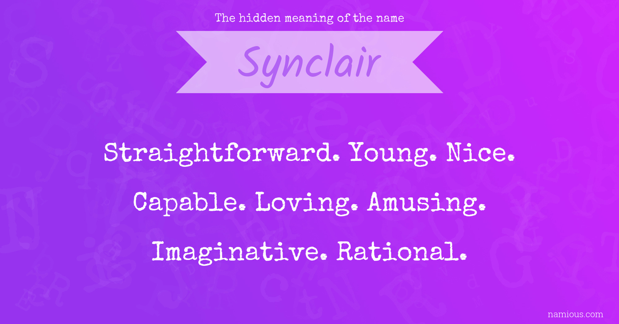 The hidden meaning of the name Synclair