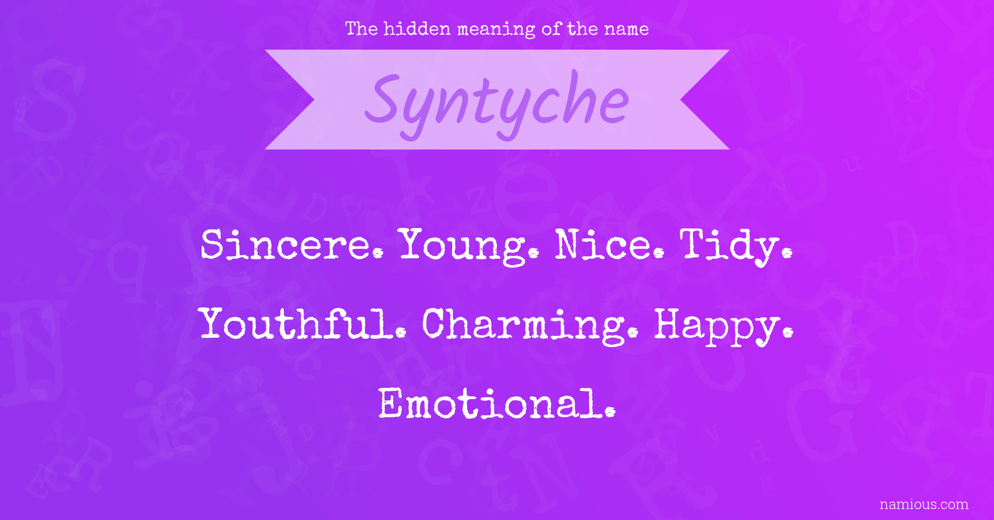 The hidden meaning of the name Syntyche