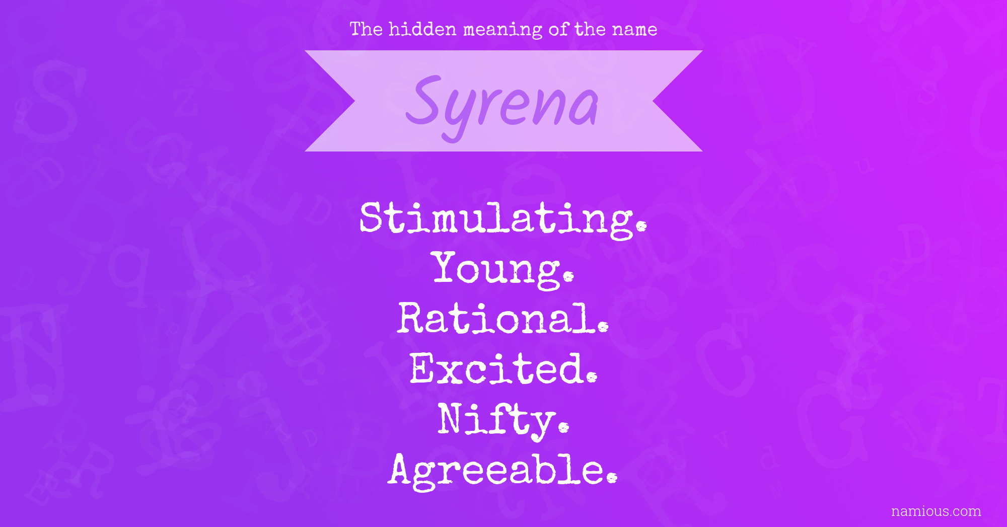 The hidden meaning of the name Syrena