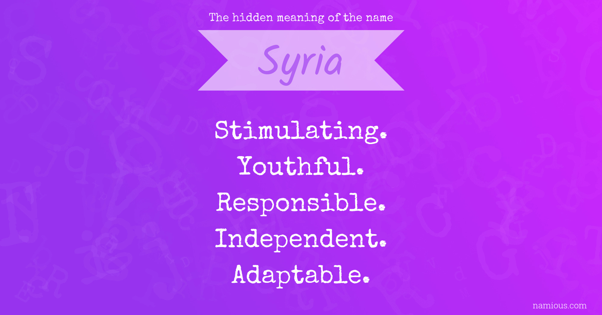 The hidden meaning of the name Syria