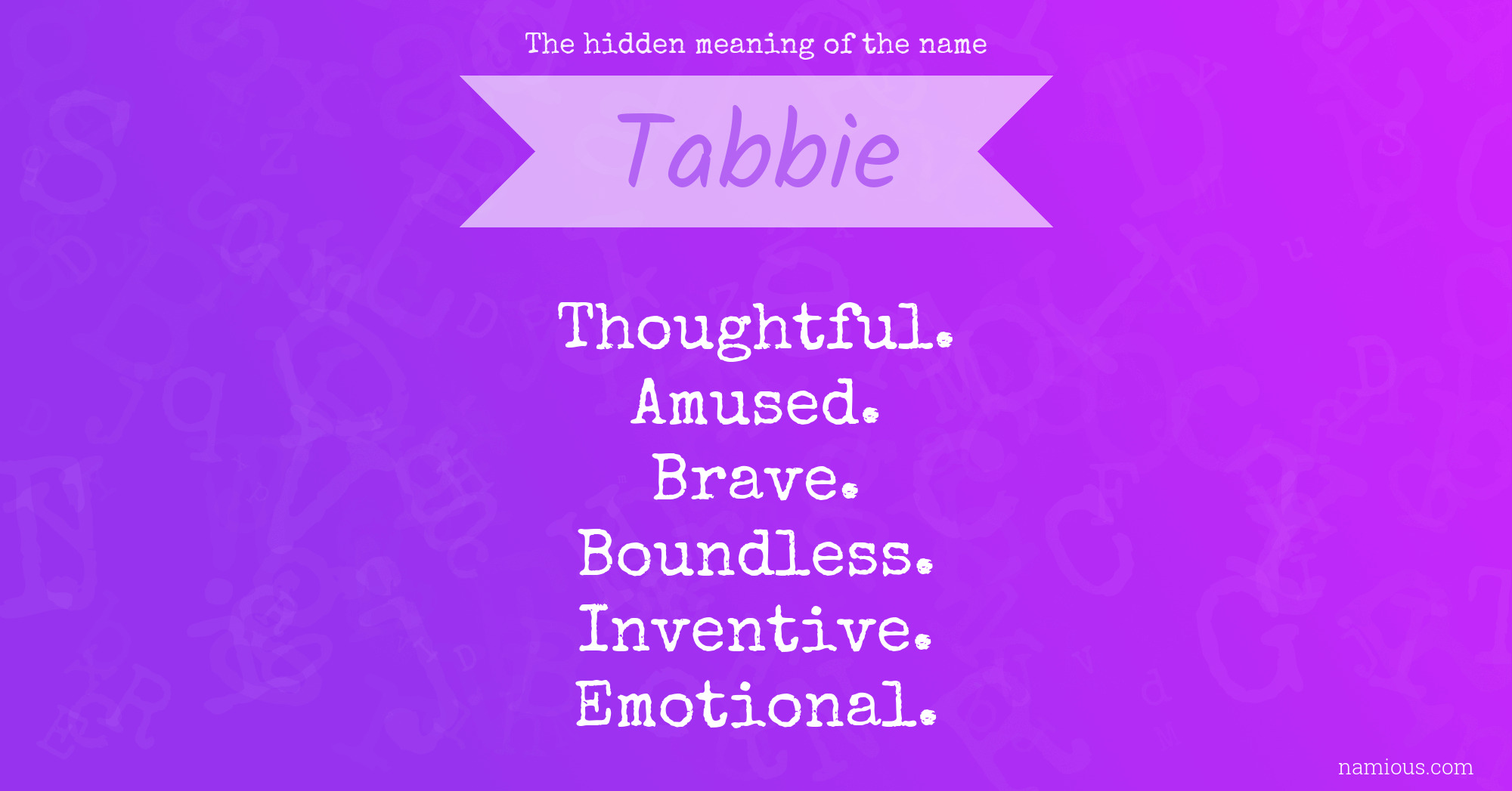 The hidden meaning of the name Tabbie