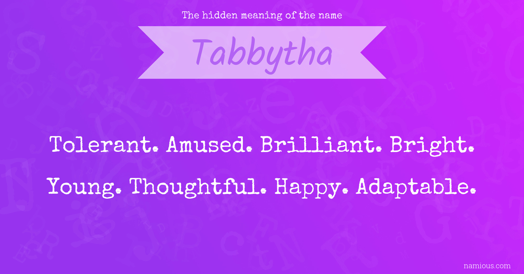 The hidden meaning of the name Tabbytha