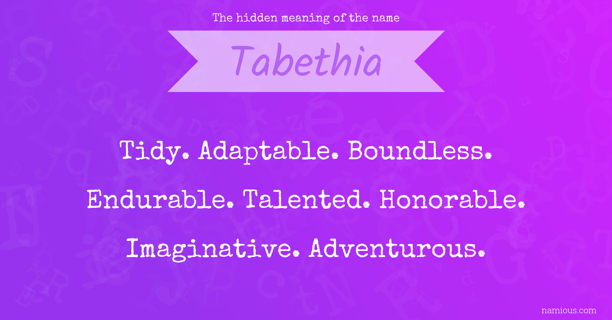 The hidden meaning of the name Tabethia