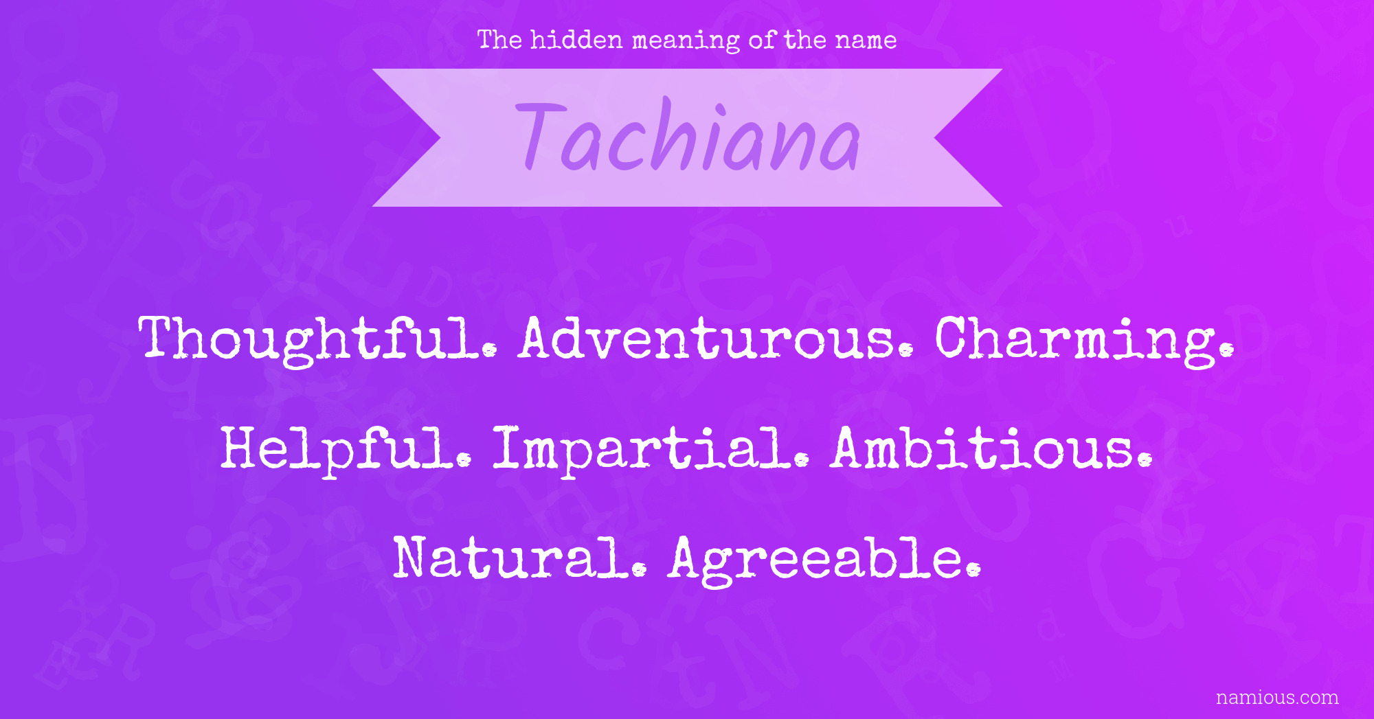 The hidden meaning of the name Tachiana