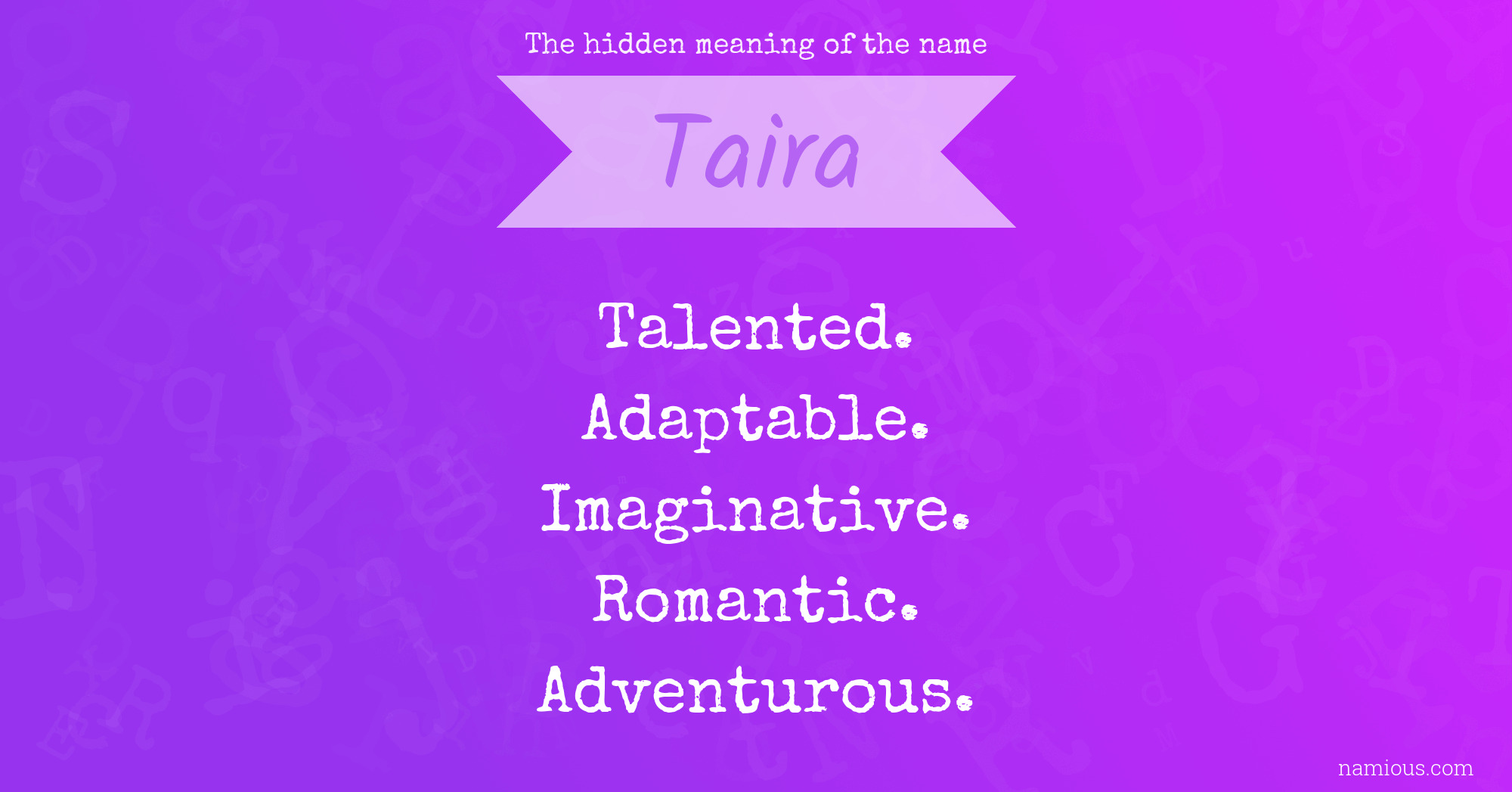 The hidden meaning of the name Taira