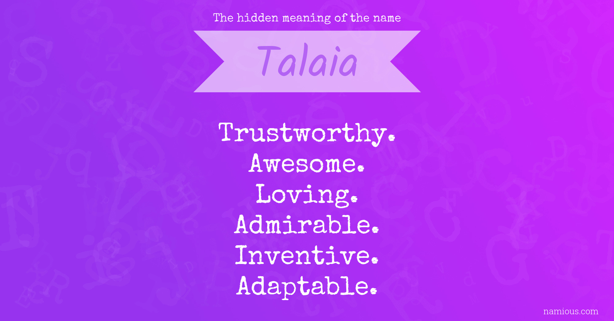 The hidden meaning of the name Talaia