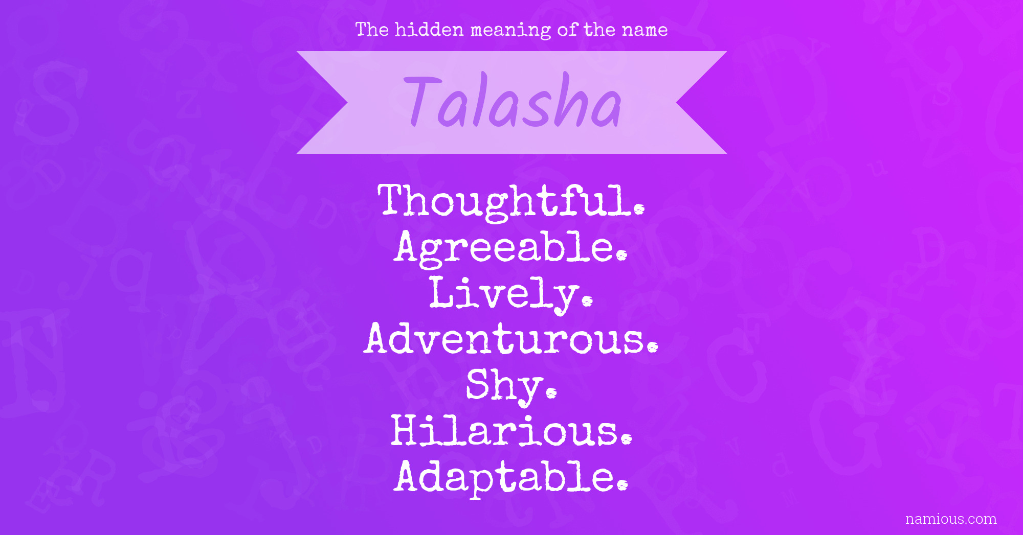 The hidden meaning of the name Talasha