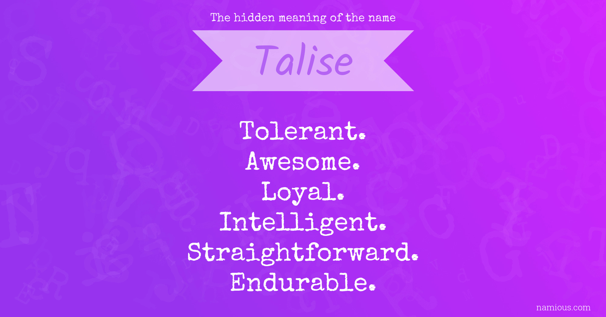 The hidden meaning of the name Talise