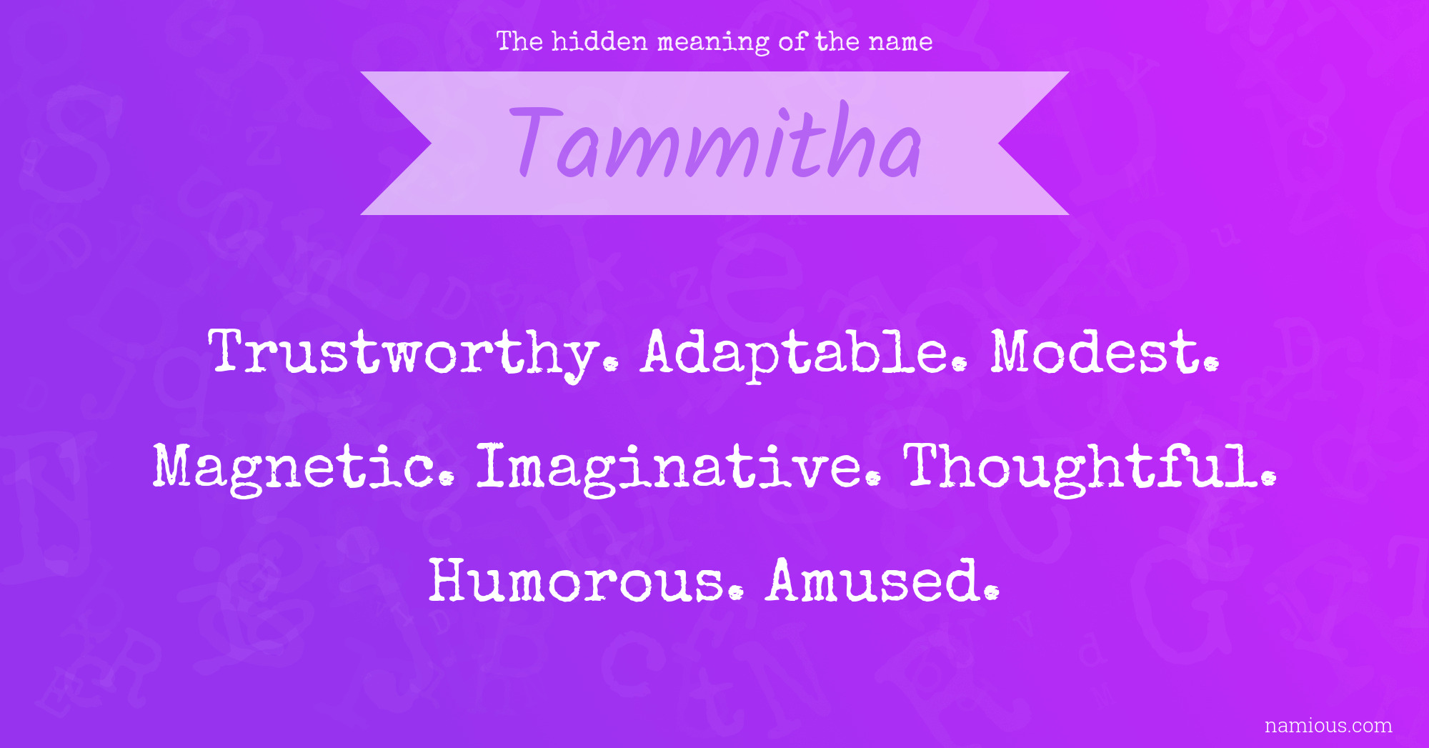 The hidden meaning of the name Tammitha