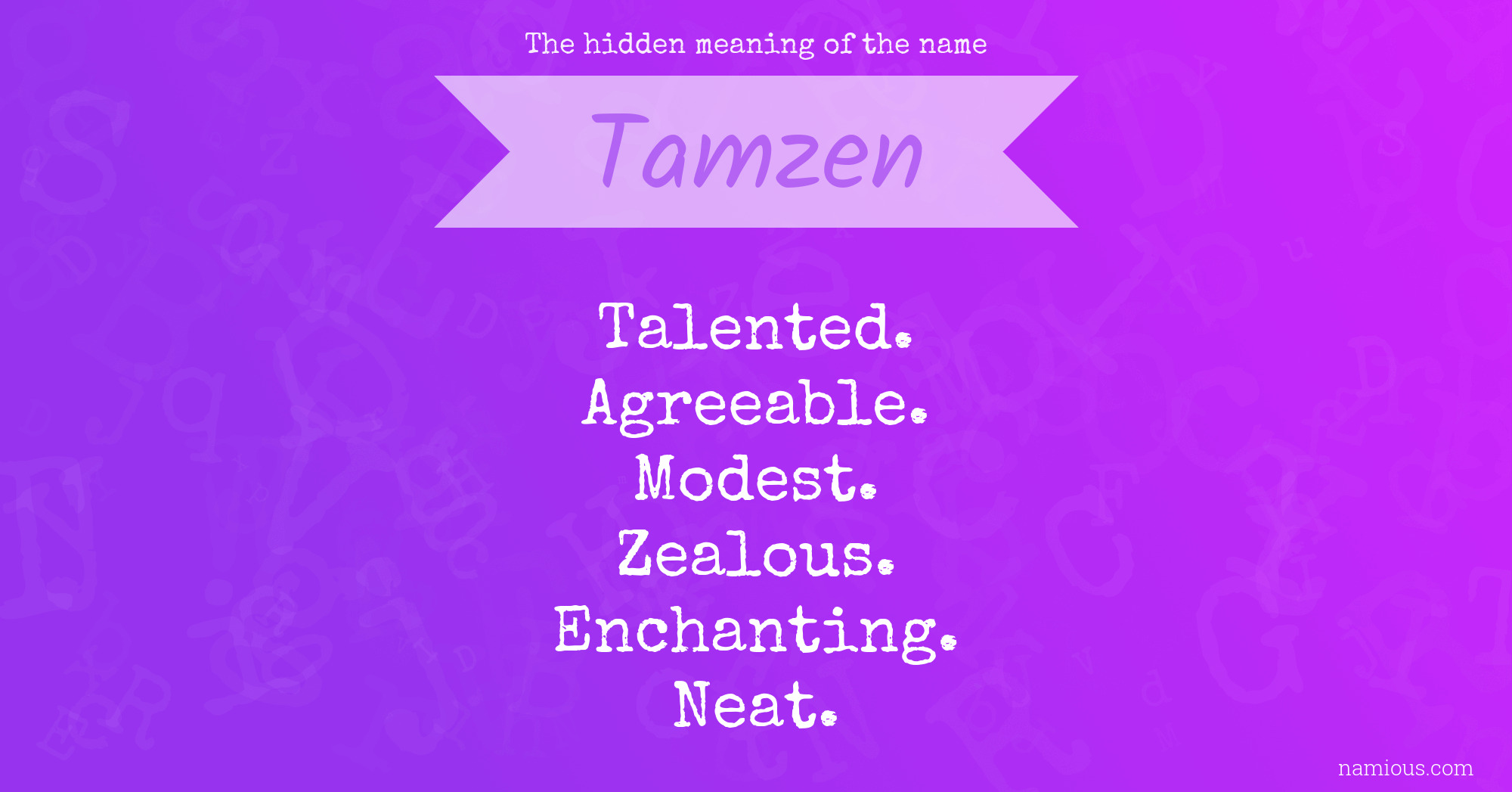 The hidden meaning of the name Tamzen