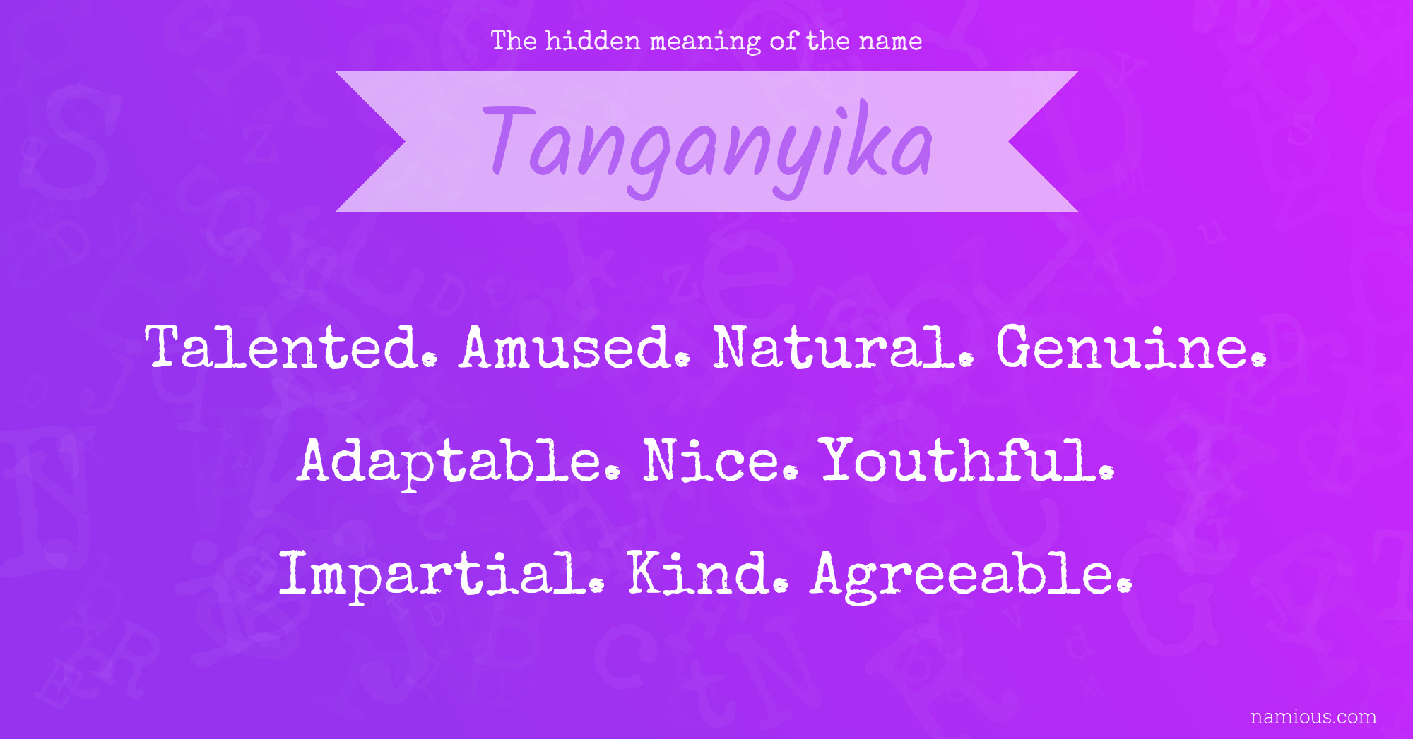 The hidden meaning of the name Tanganyika