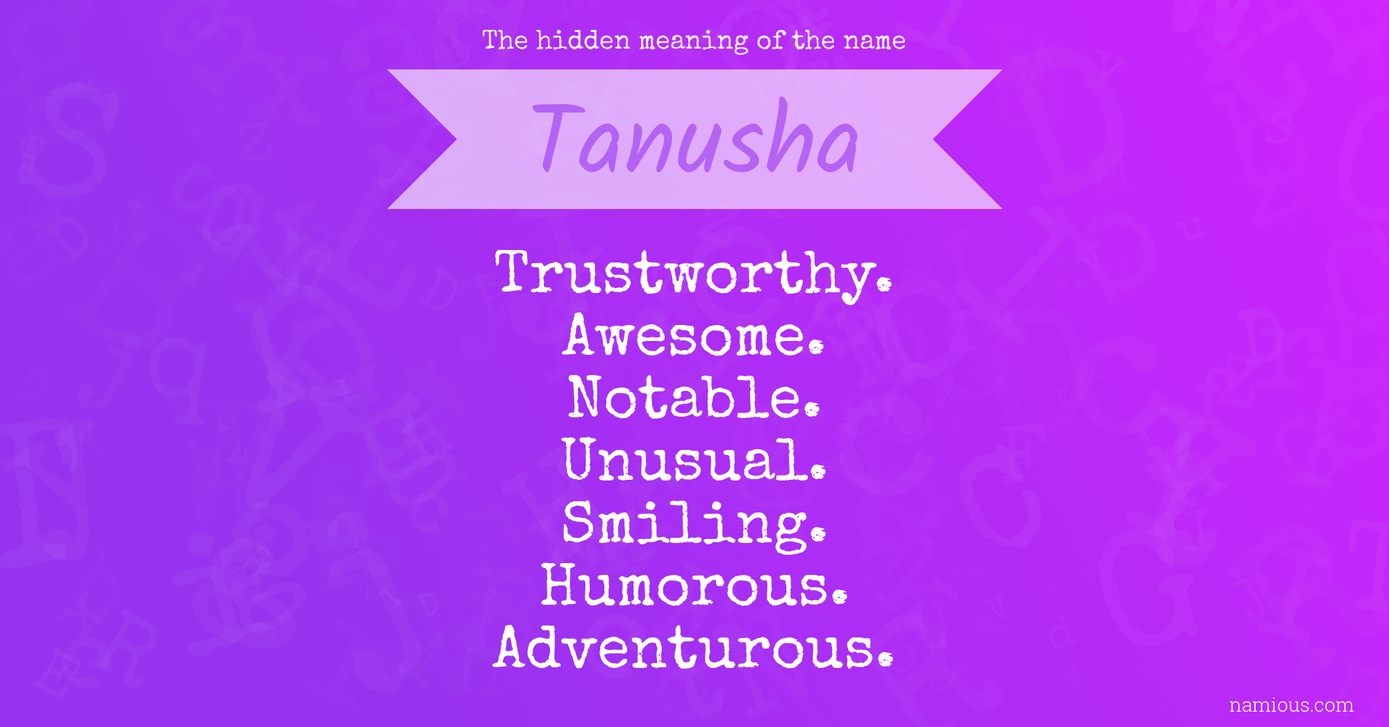 The hidden meaning of the name Tanusha