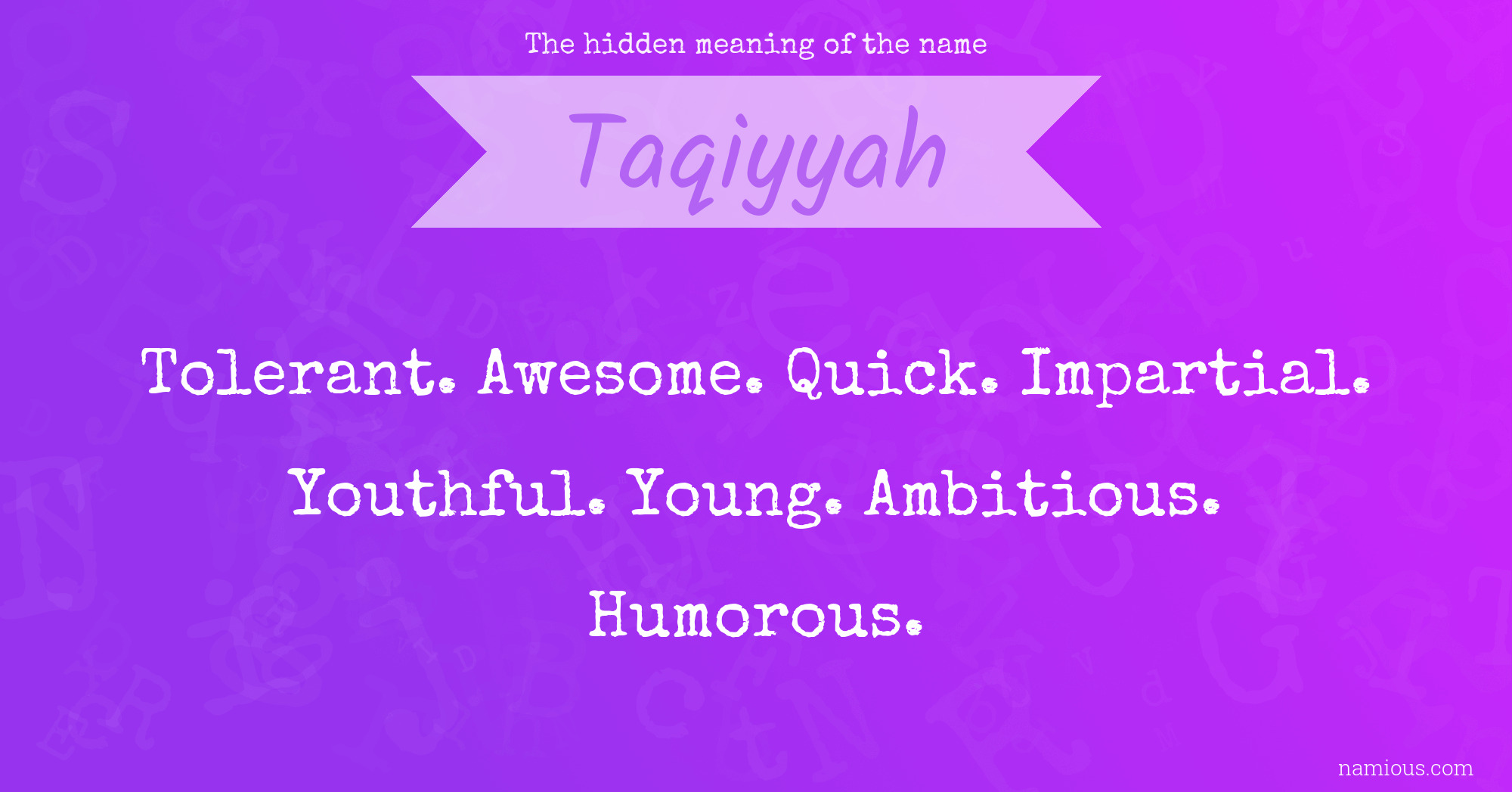 The hidden meaning of the name Taqiyyah