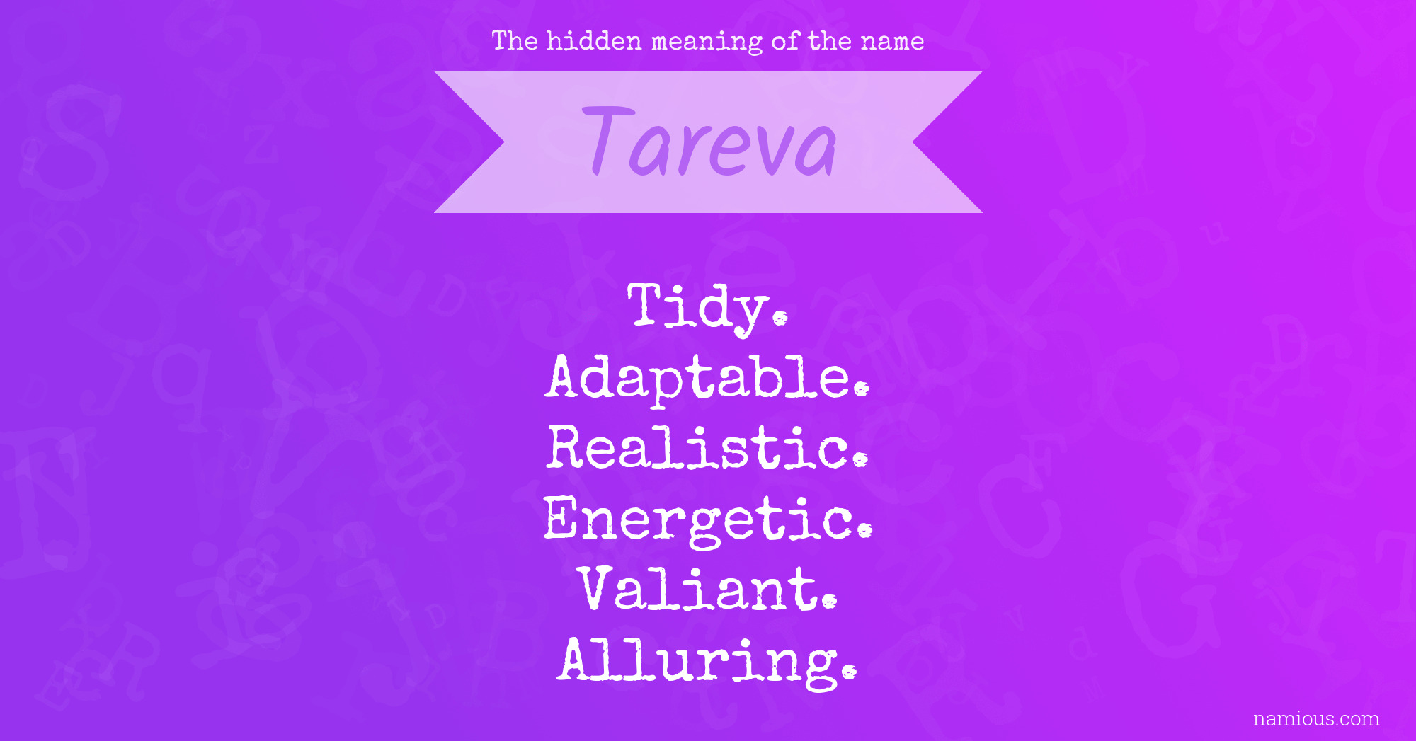 The hidden meaning of the name Tareva