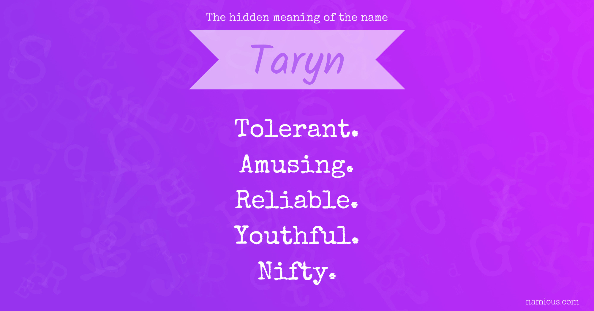 The hidden meaning of the name Taryn