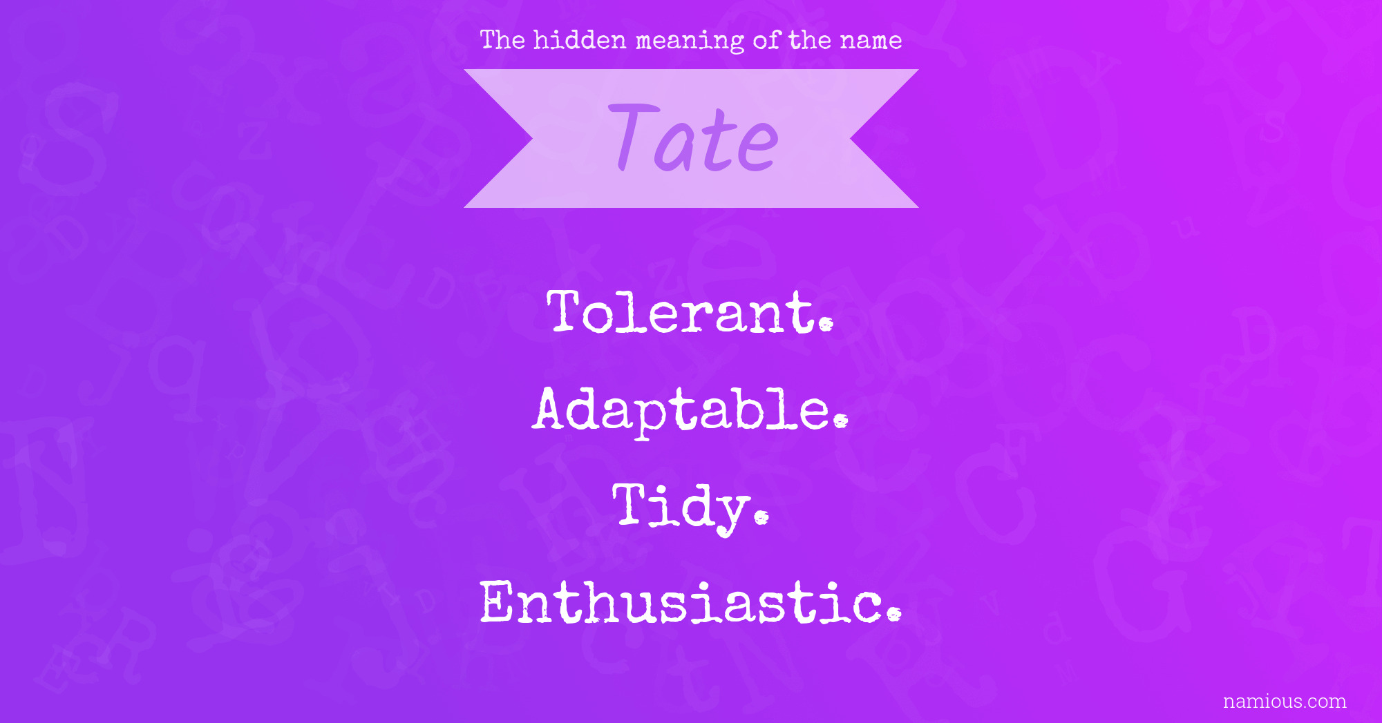 The hidden meaning of the name Tate