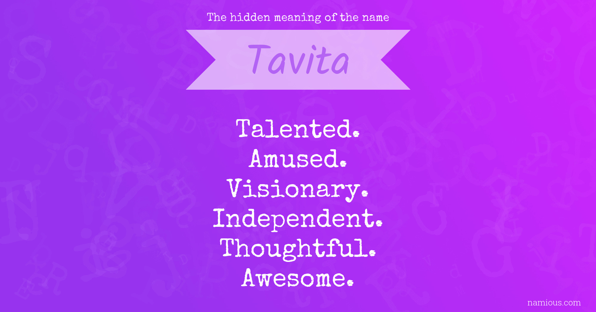 The hidden meaning of the name Tavita