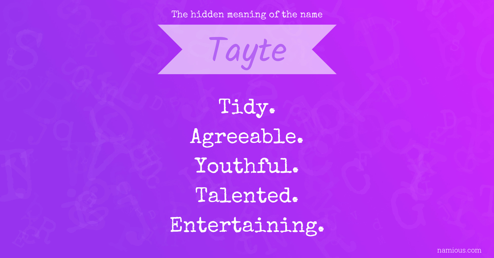 The hidden meaning of the name Tayte