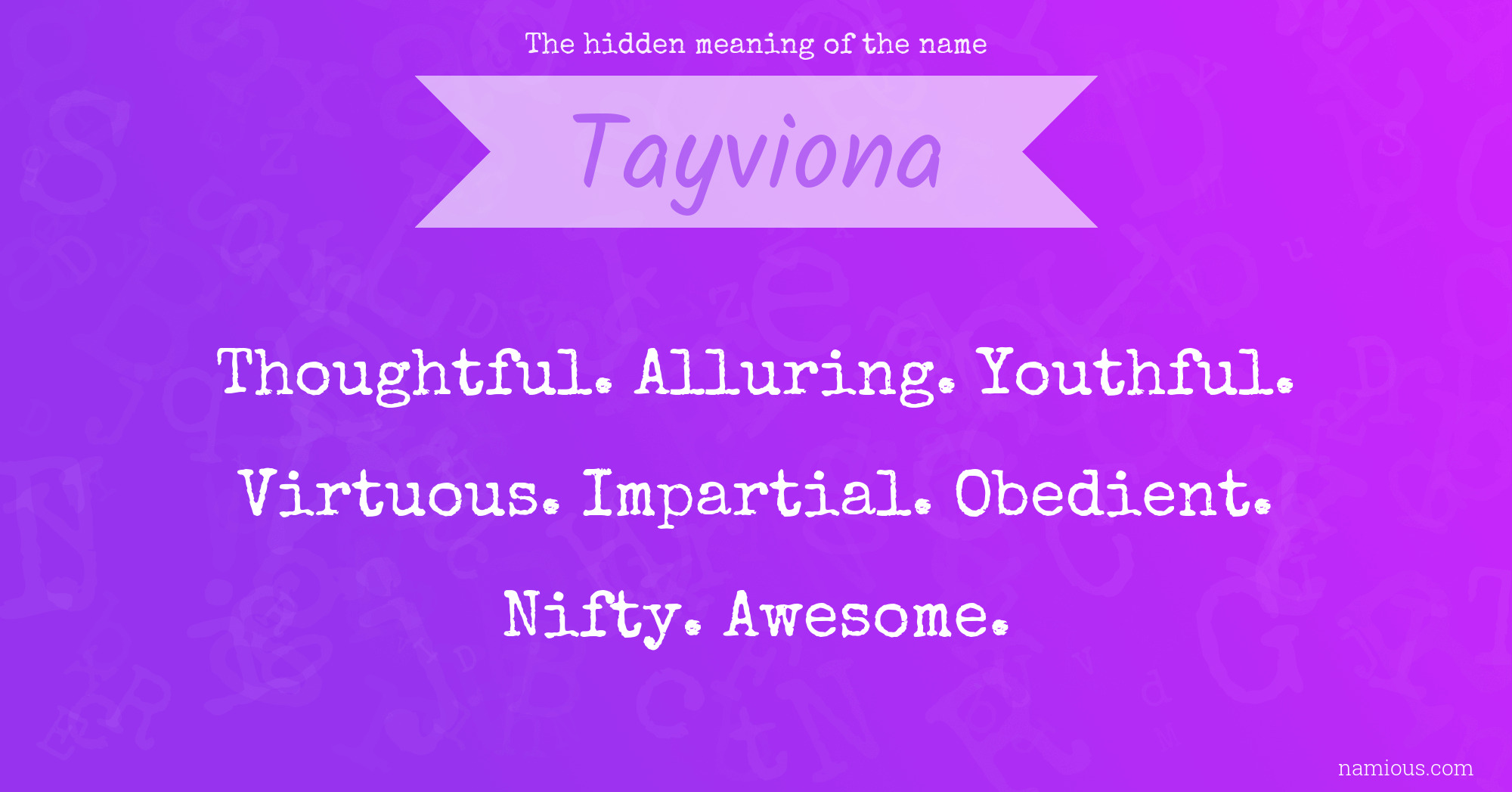 The hidden meaning of the name Tayviona