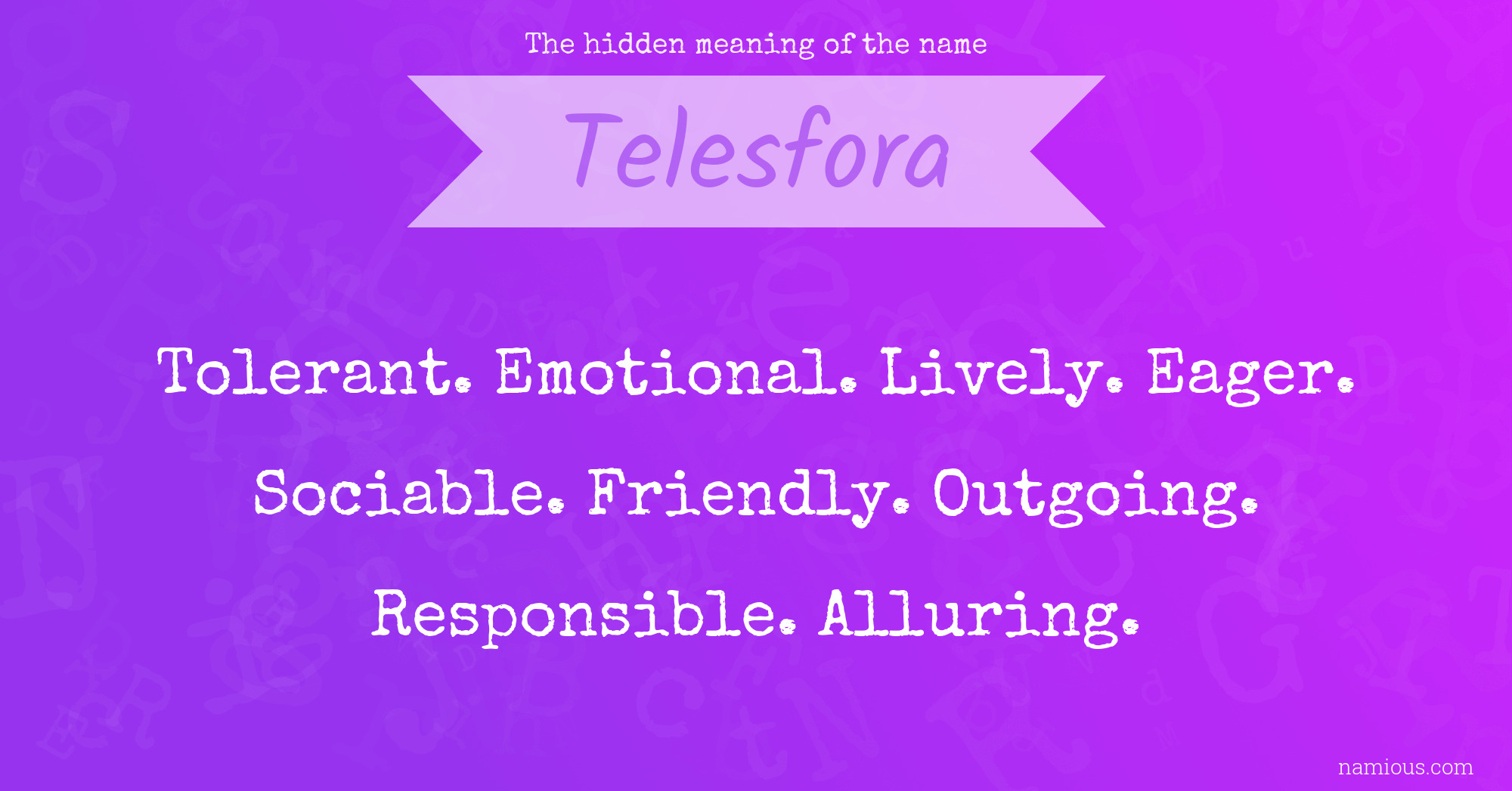 The hidden meaning of the name Telesfora